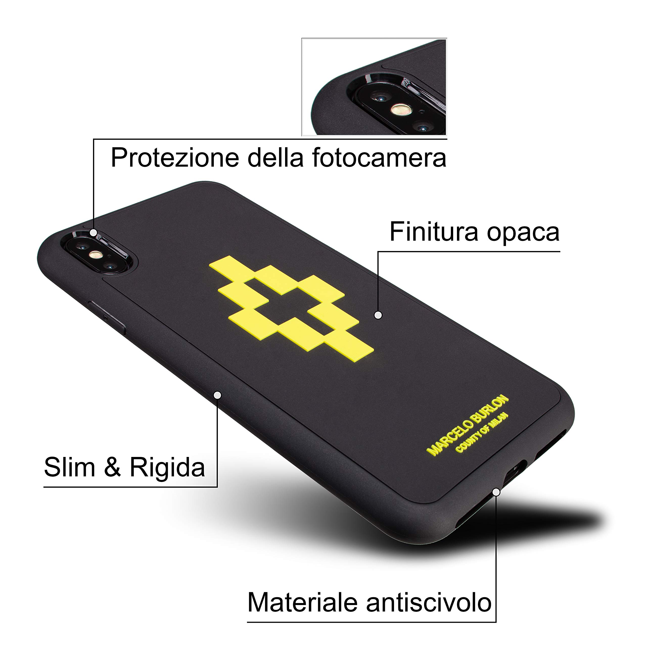 Marcelo Burlon iPhone XS/X custodia ultra protettiva vetro 9H