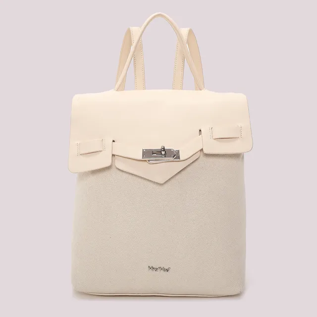 Mimi Mua Patta Canvas Zaino Panna