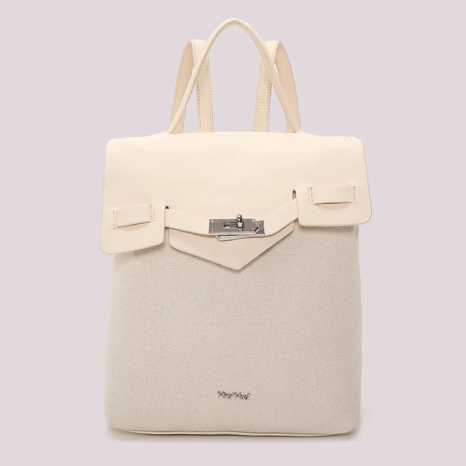 Mimi Mua Patta Canvas Zaino Panna