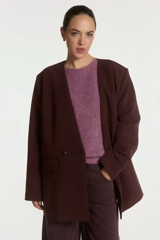 Aaiko Luray Blazer Bordeaux Elasticizzato Doppiopetto