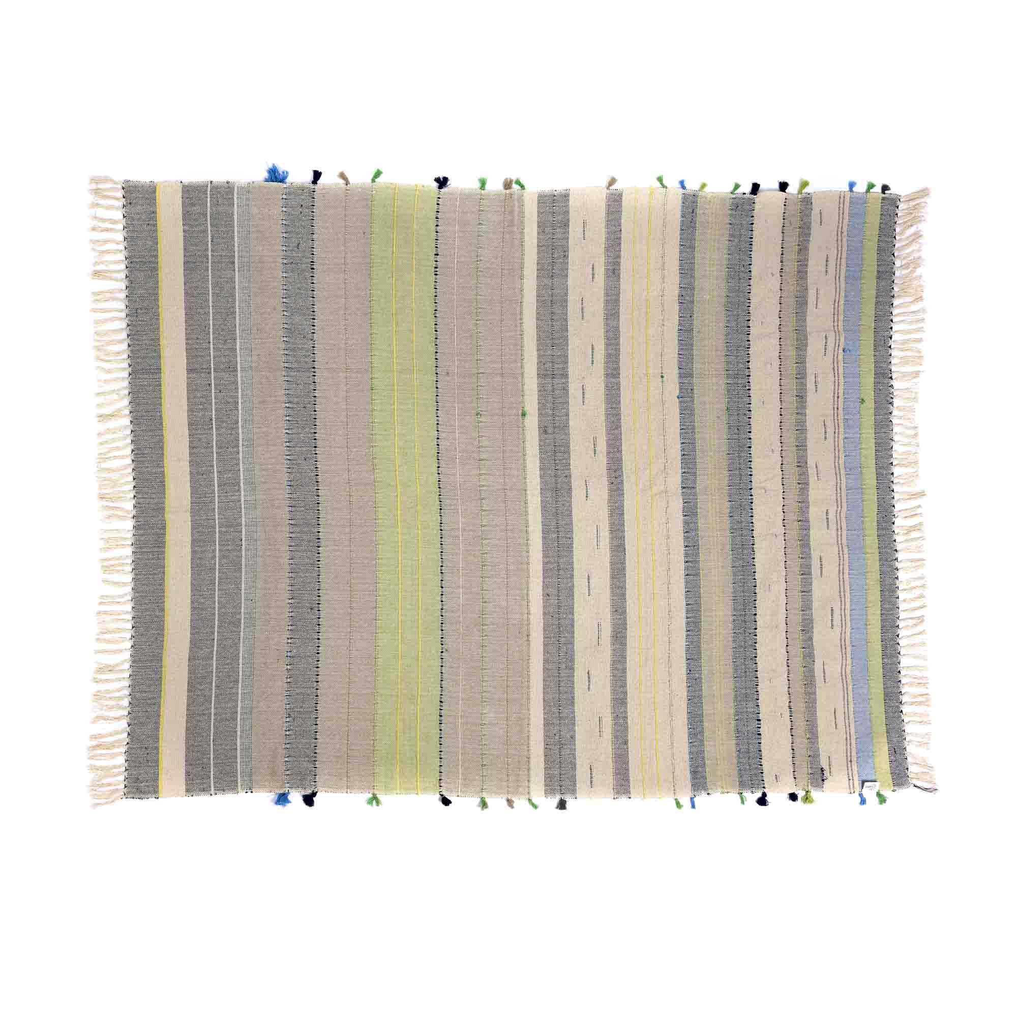 On Earth Rekh tappeto plaid multicolore 150x125 cm cotone