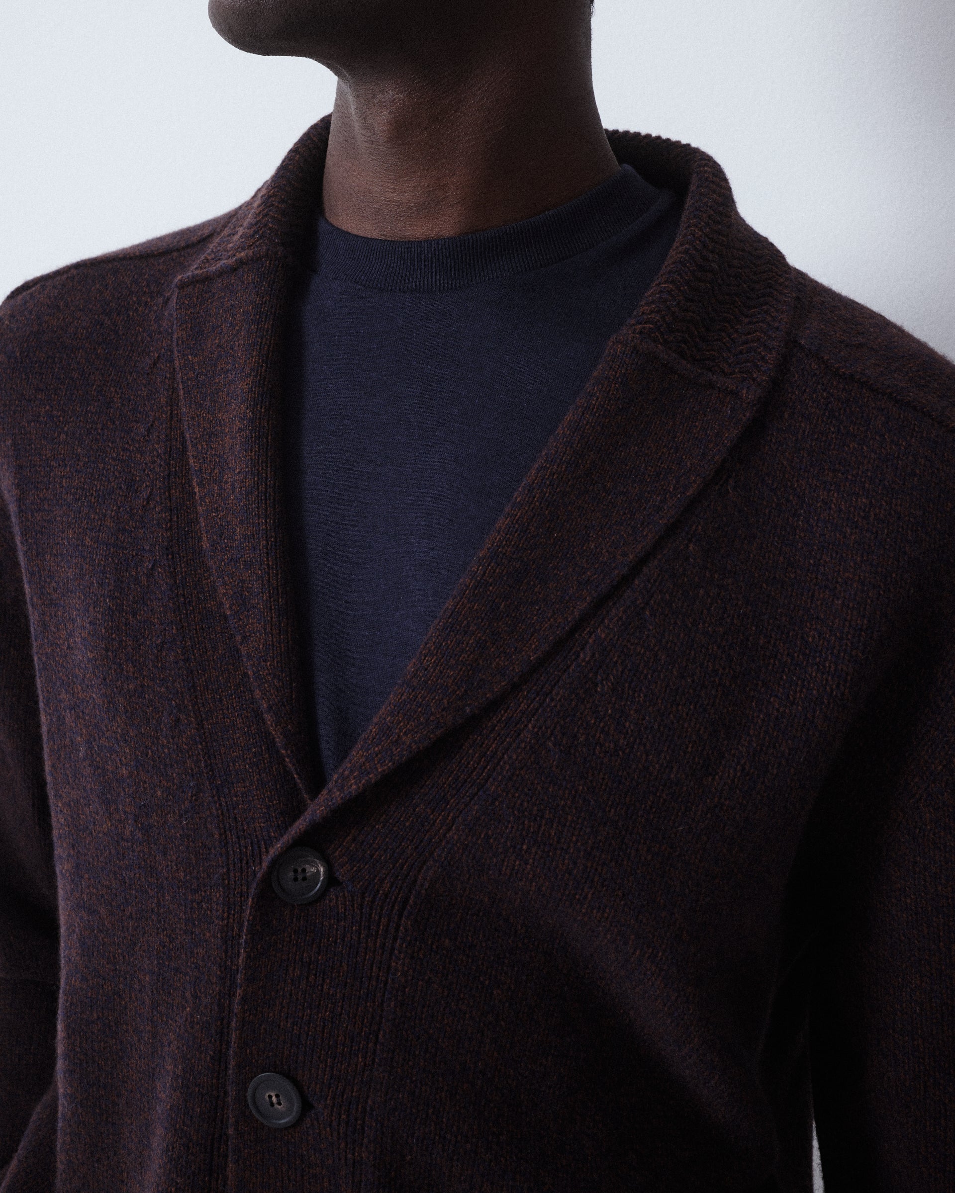 Altea cardigan collo a scialle marrone in lana e cashmere