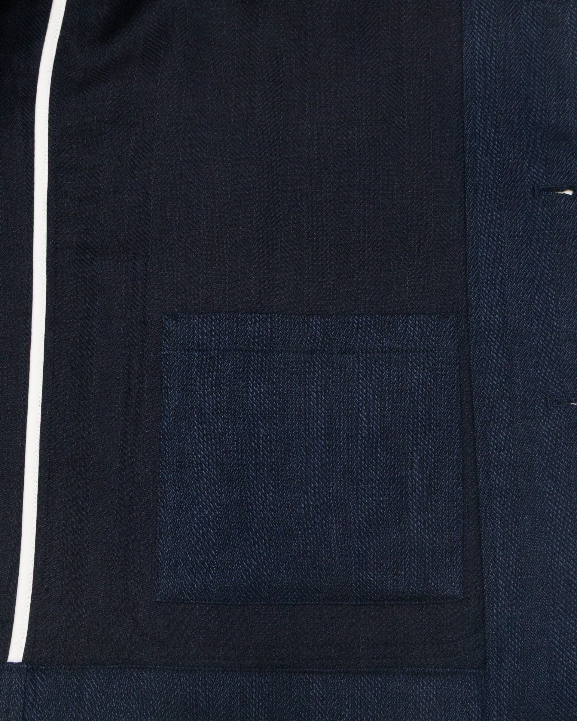 Altea Cameron work jacket lino lana navy spina di pesce