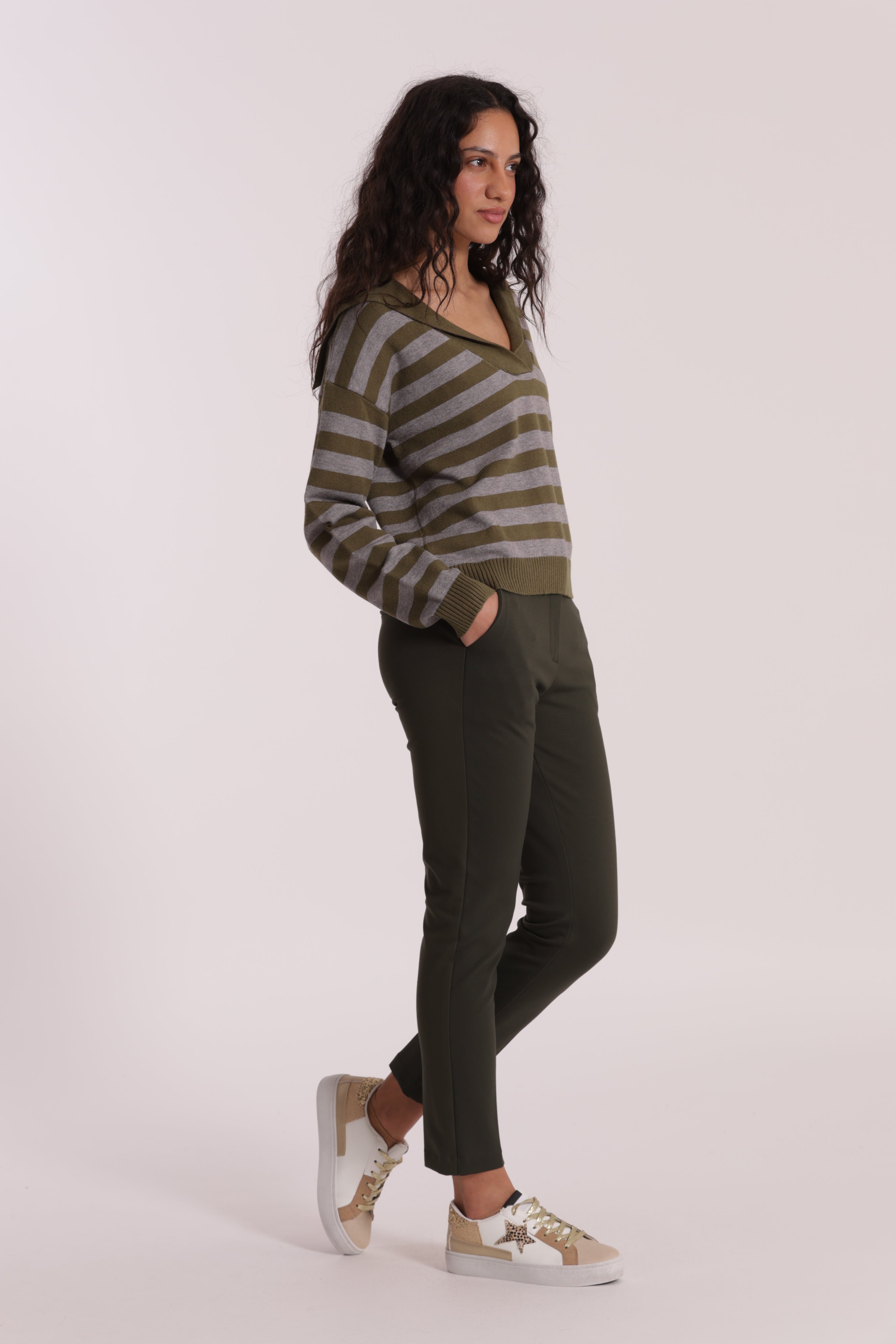 Mimi Mua Sigaretta Punto Milano pantalone nero elasticizzato