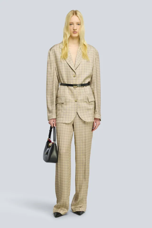 Semicouture Effie giacca check crusca