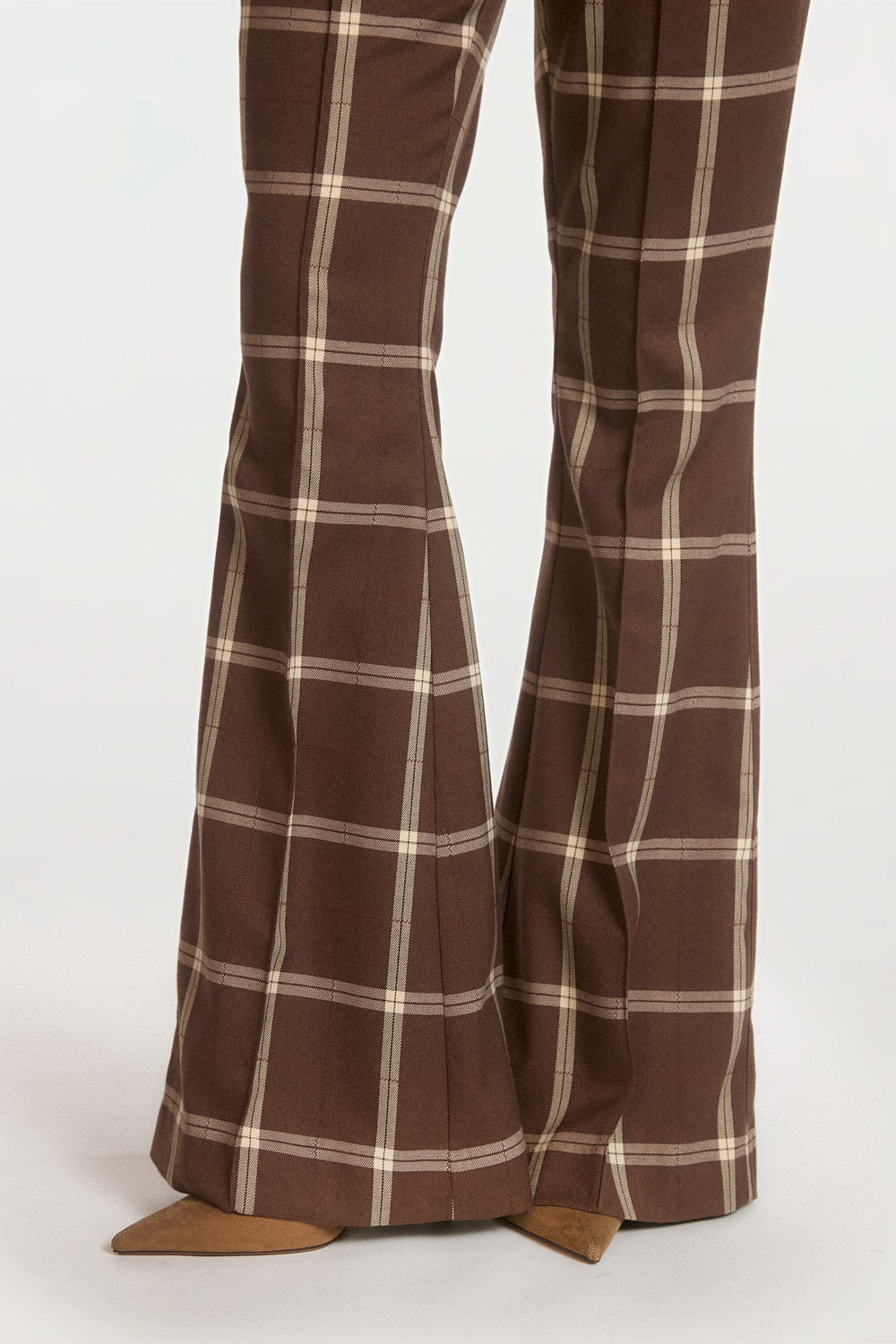 Aaiko Glenn pantaloni quadri marrone mocha