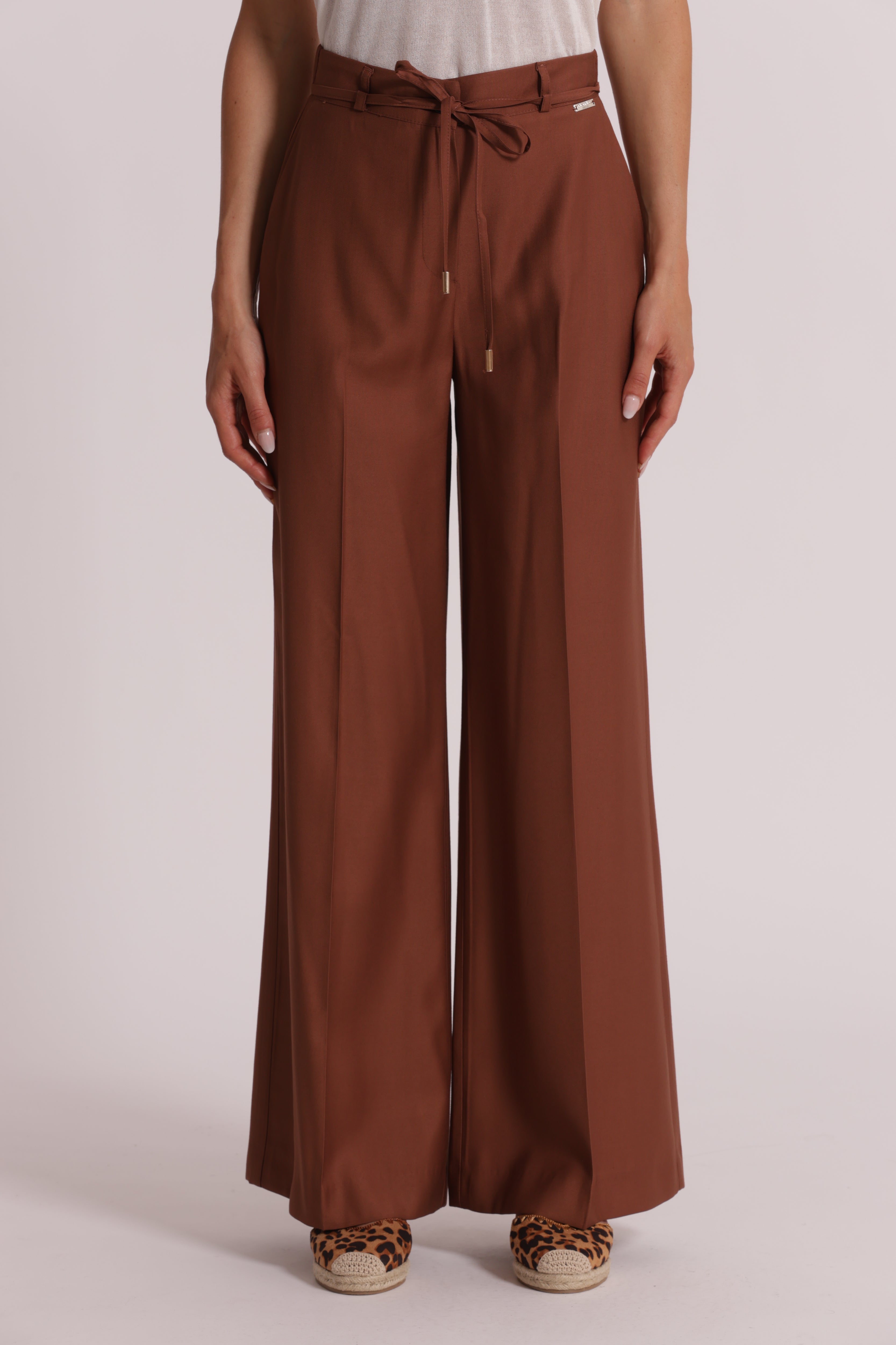 Mimi Mua pantalone palazzo elastico latte fluido