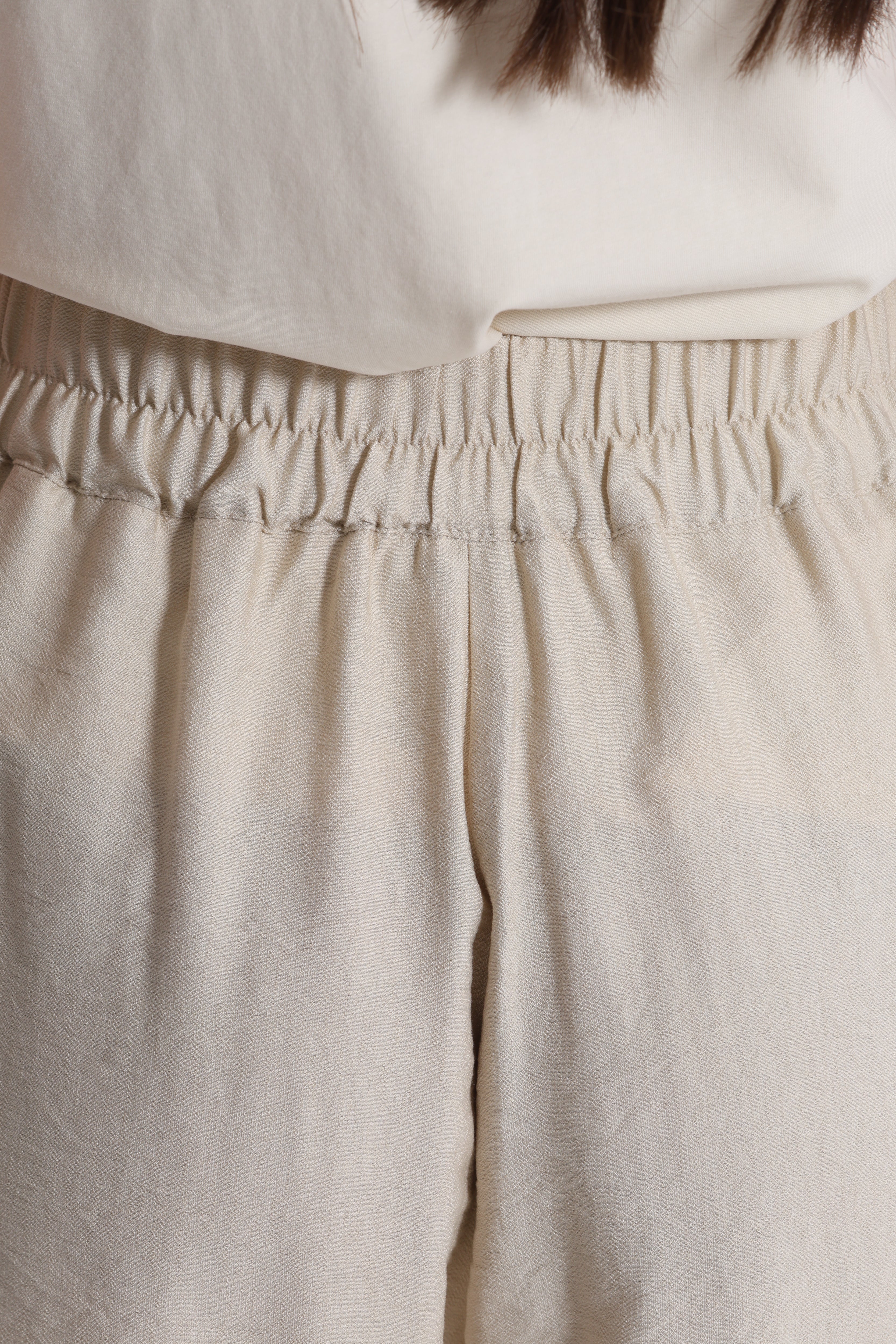 Mimi Mua Pantalone Basic Viscosa Nylon Bianco