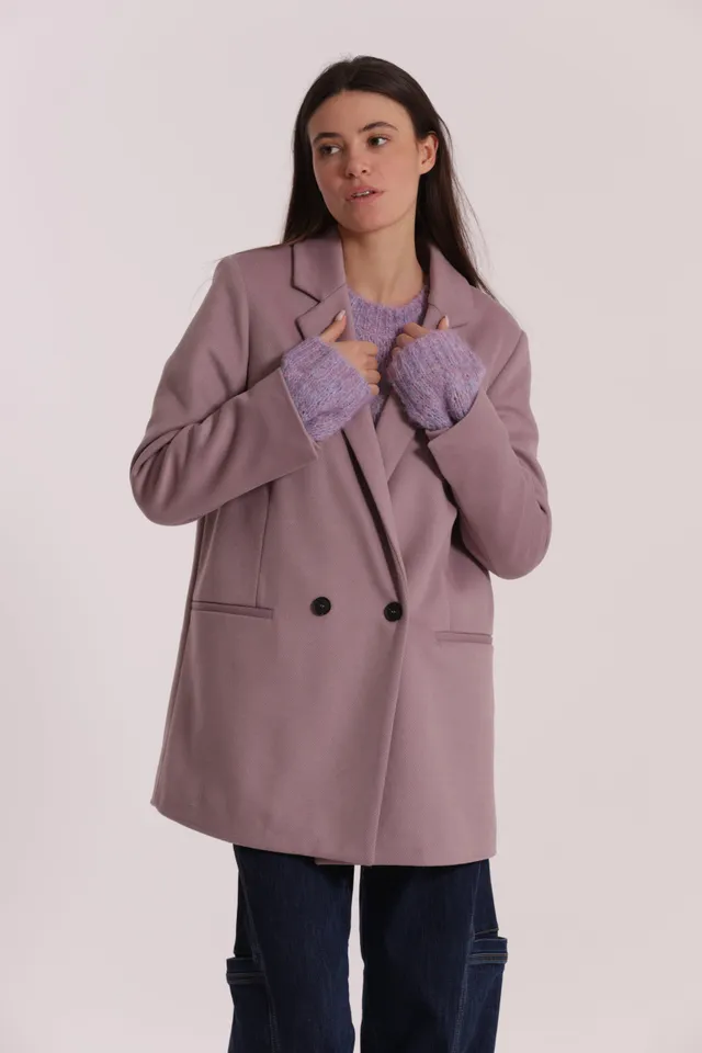 Mimi Mua Giaccone Doppio Petto Malva cappotto sartoriale