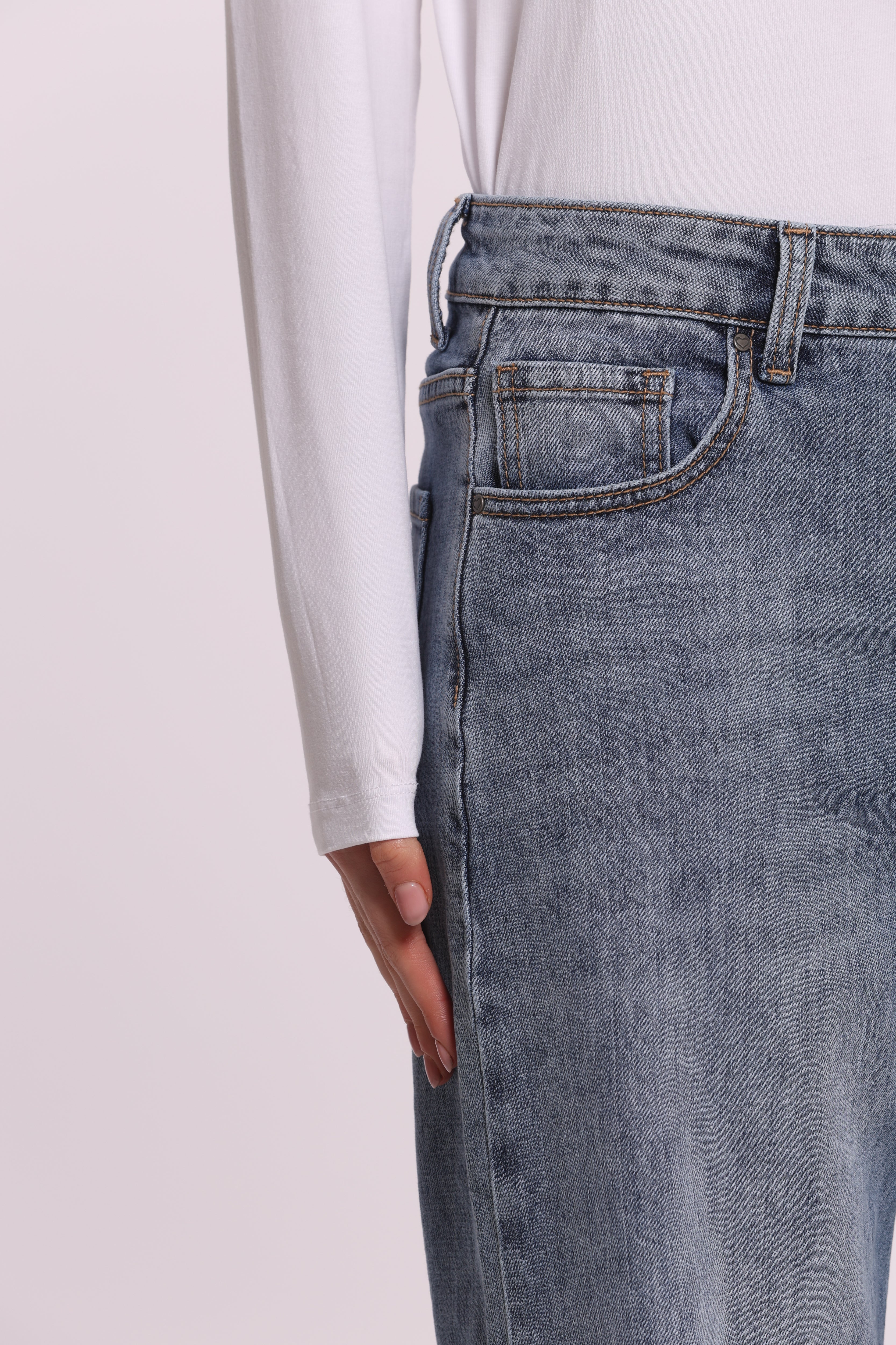 Mimi Mua Jeans Wide Leg Blu Medio
