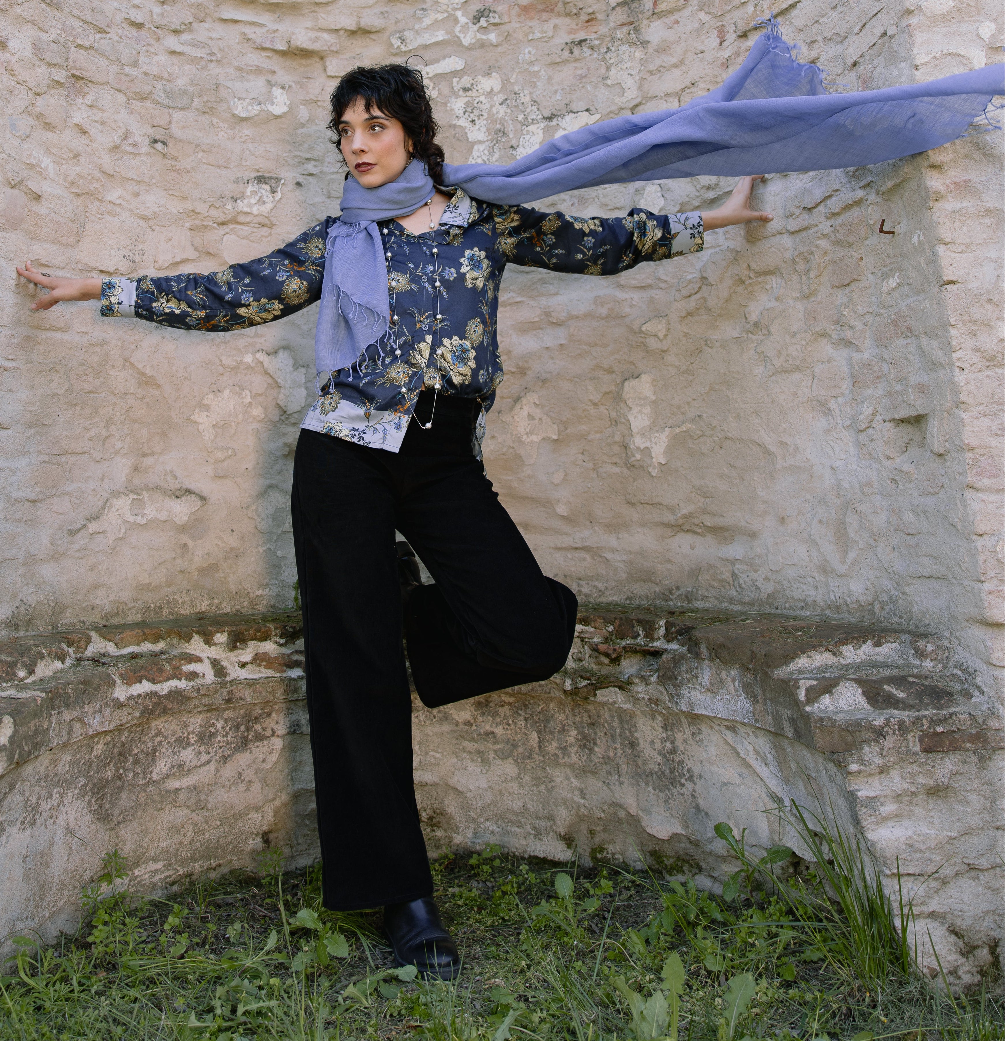On Earth Giovo pantalone velluto cotone nero