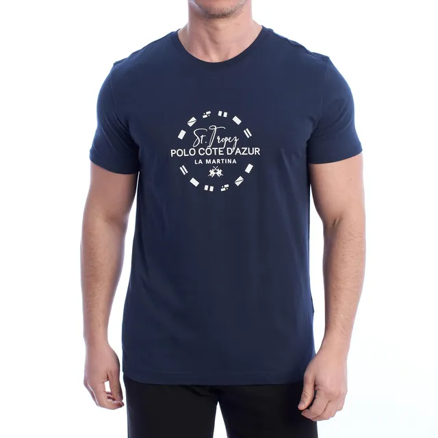 La Martina YMR321 JS206 T-Shirt Uomo Stampa Cotone