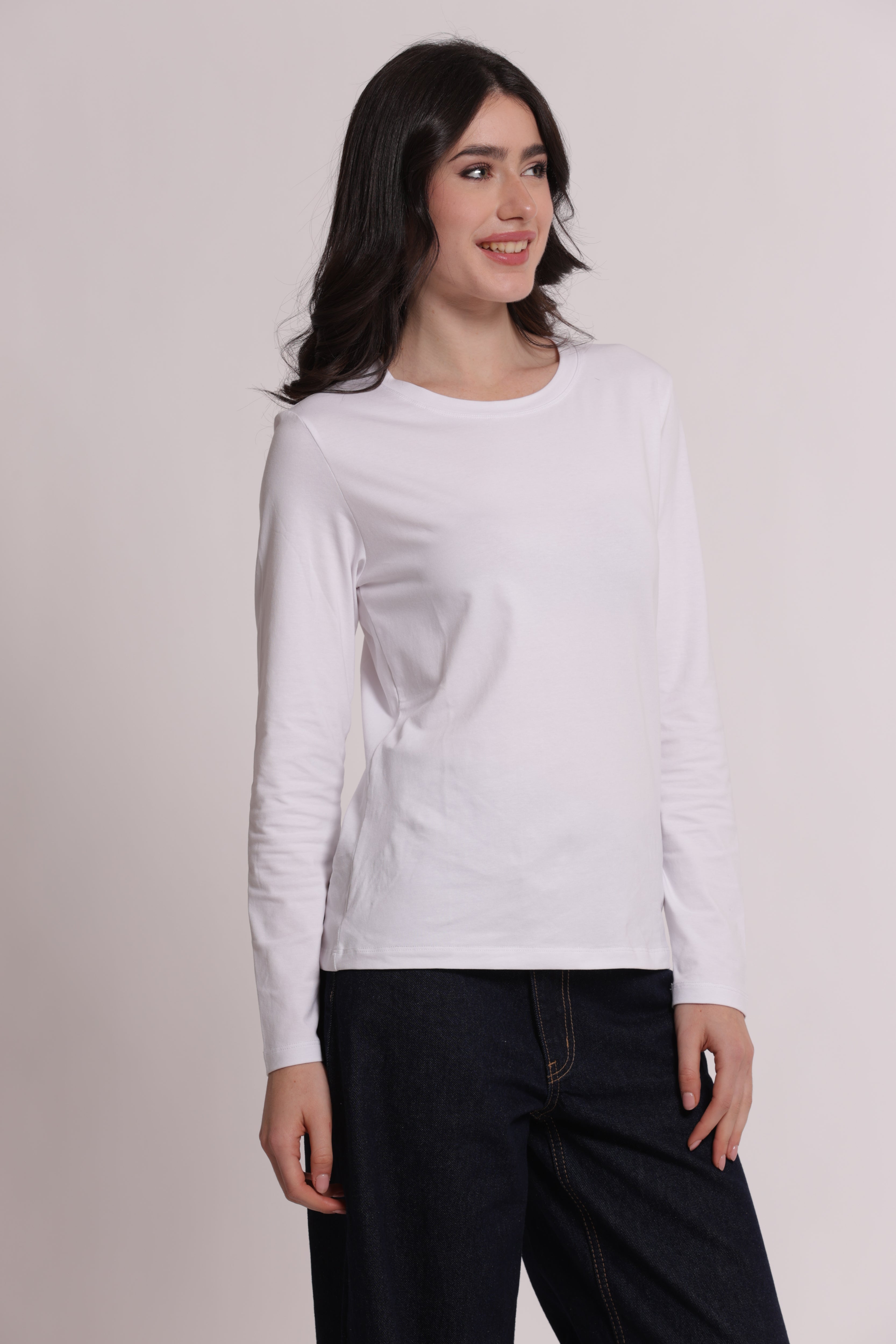 Mimi Mua T-Shirt Maniche Lunghe Ricamo Dietro Nera