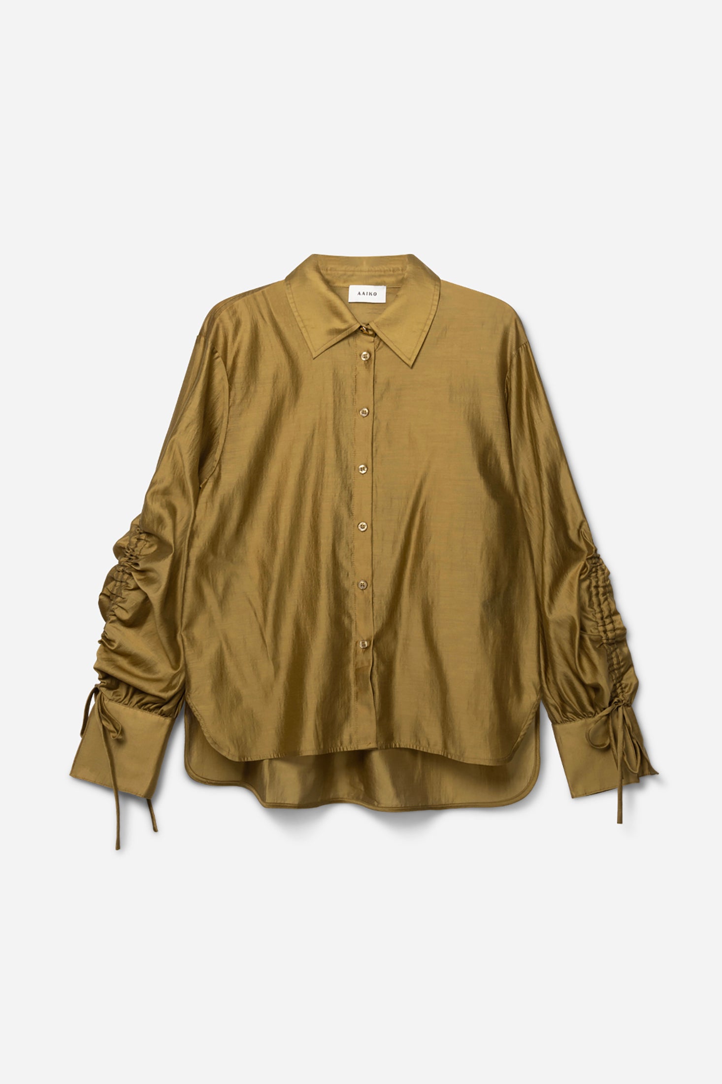 Aaiko Marel camicia curry maniche con fiocco