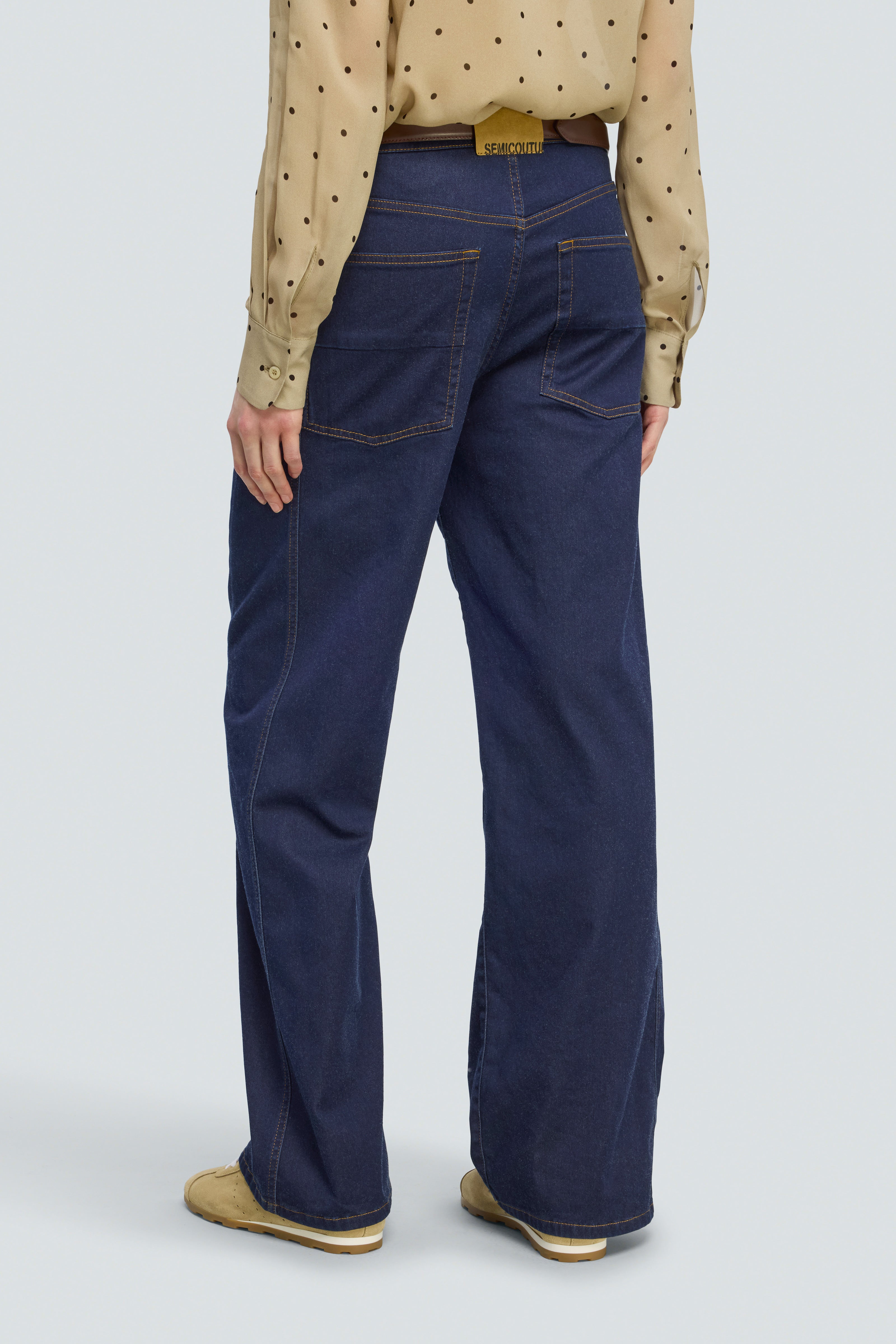 Semicouture Gema jeans wide dark stone wash