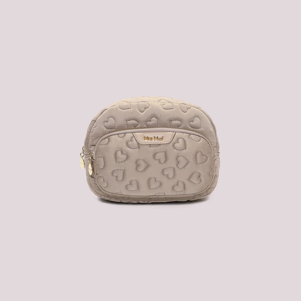Mimi Mua Beauty Case Trapuntata Pochette Nero Cuori