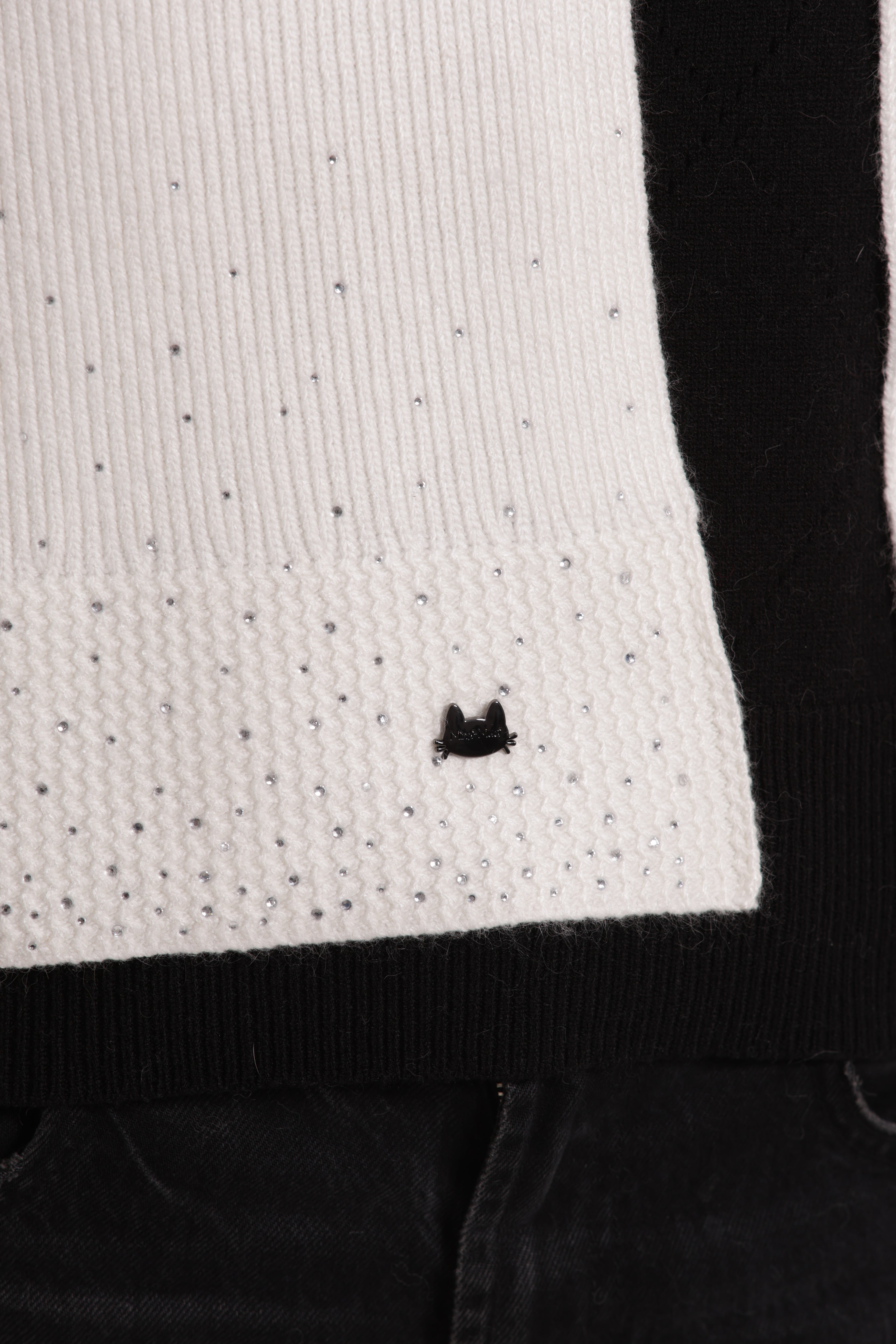 Mimi Mua Sciarpa Pioggia di Strass Nero Calda