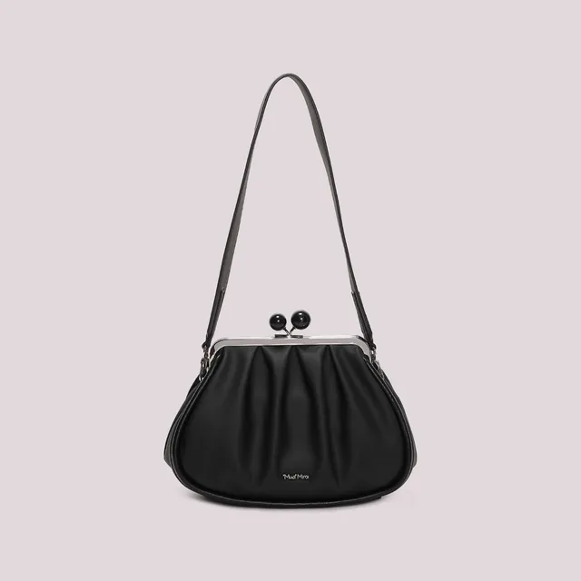 Mimi Mua Clutch Morbida Sfere Nera 30cm Elegante