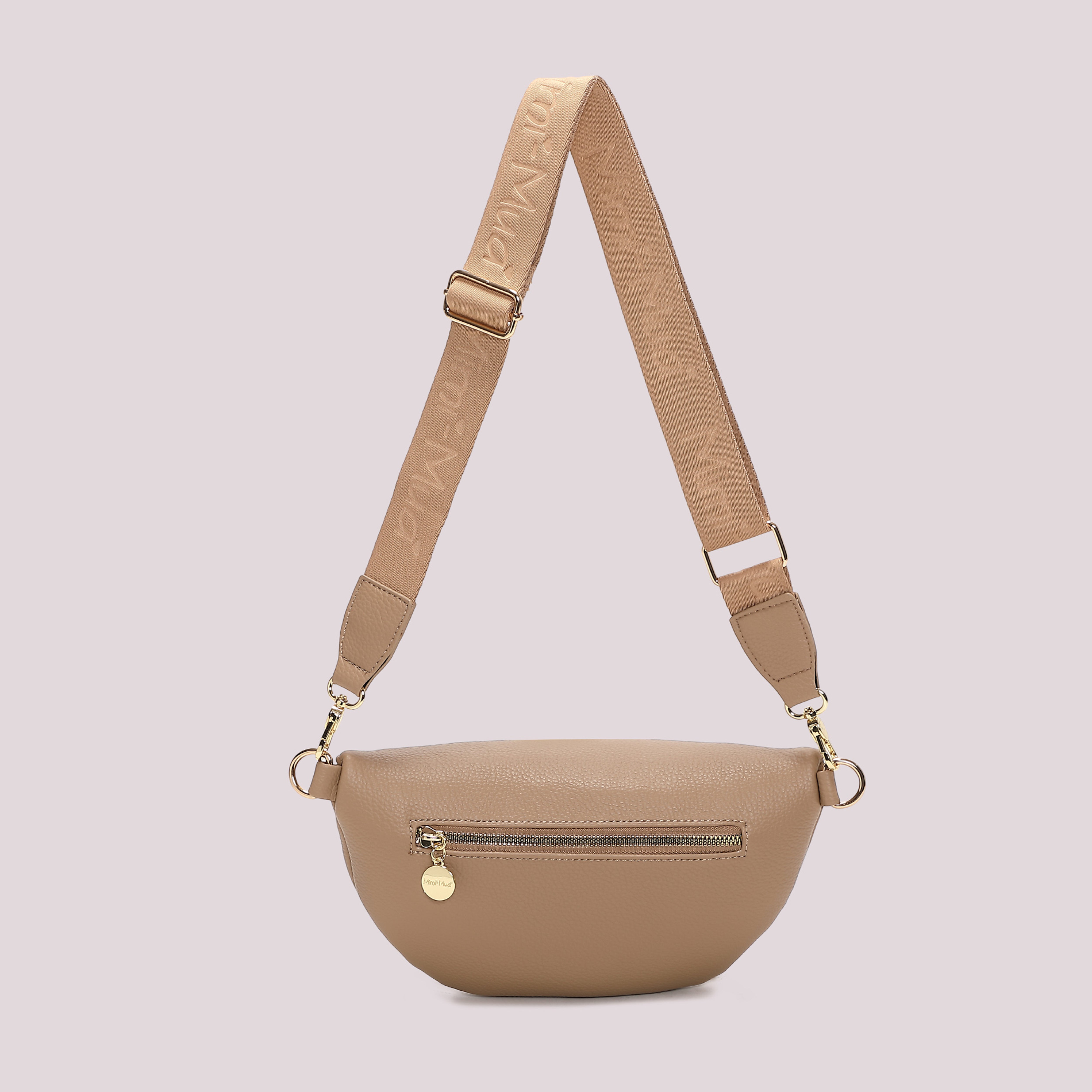 Mimi Mua Marsupio Tira Zip Quadrato Tracolla Nero 28 cm