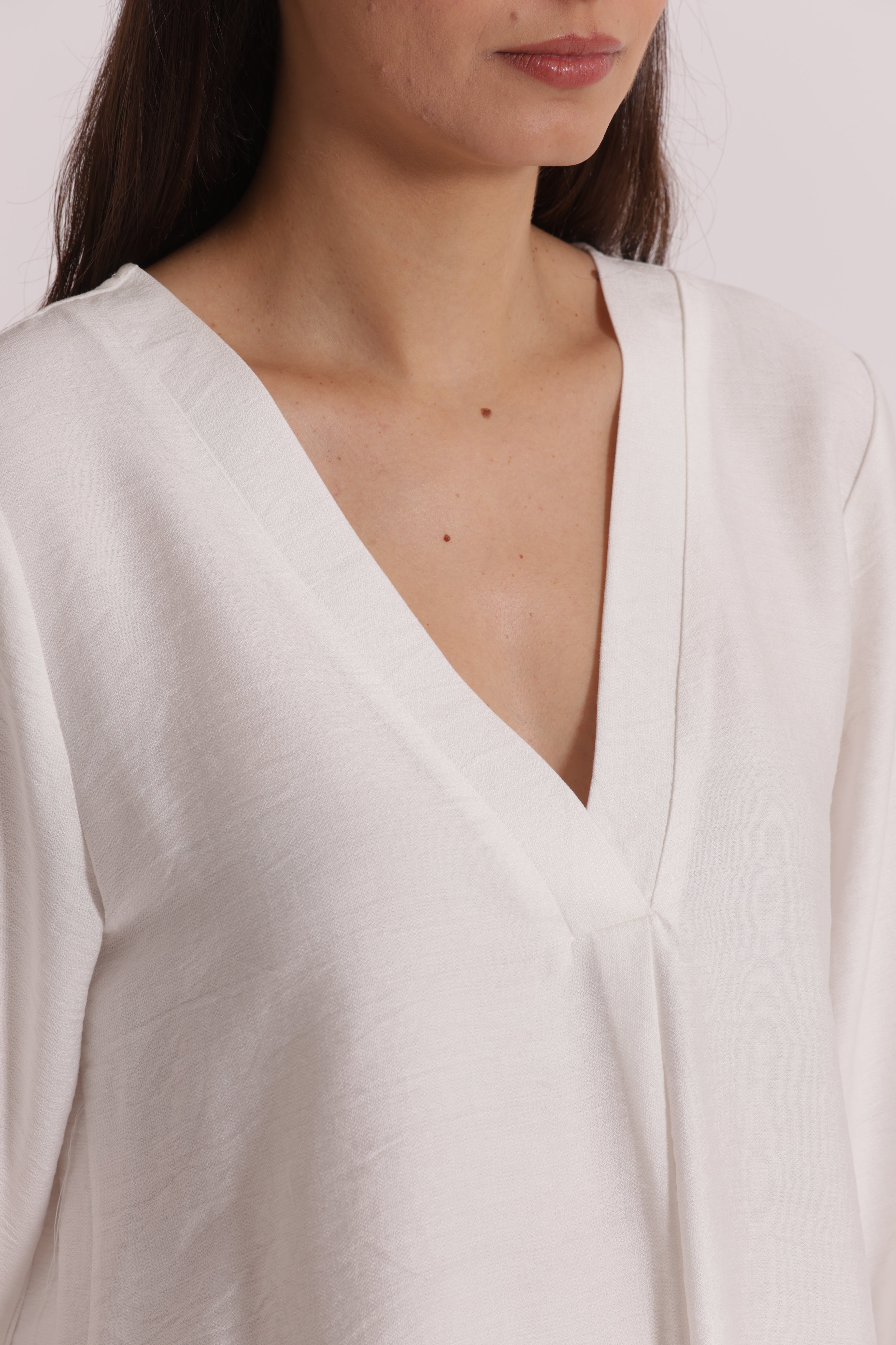 Mimi Mua Blusa Maniche Tre Quarti Bianco S viscosa