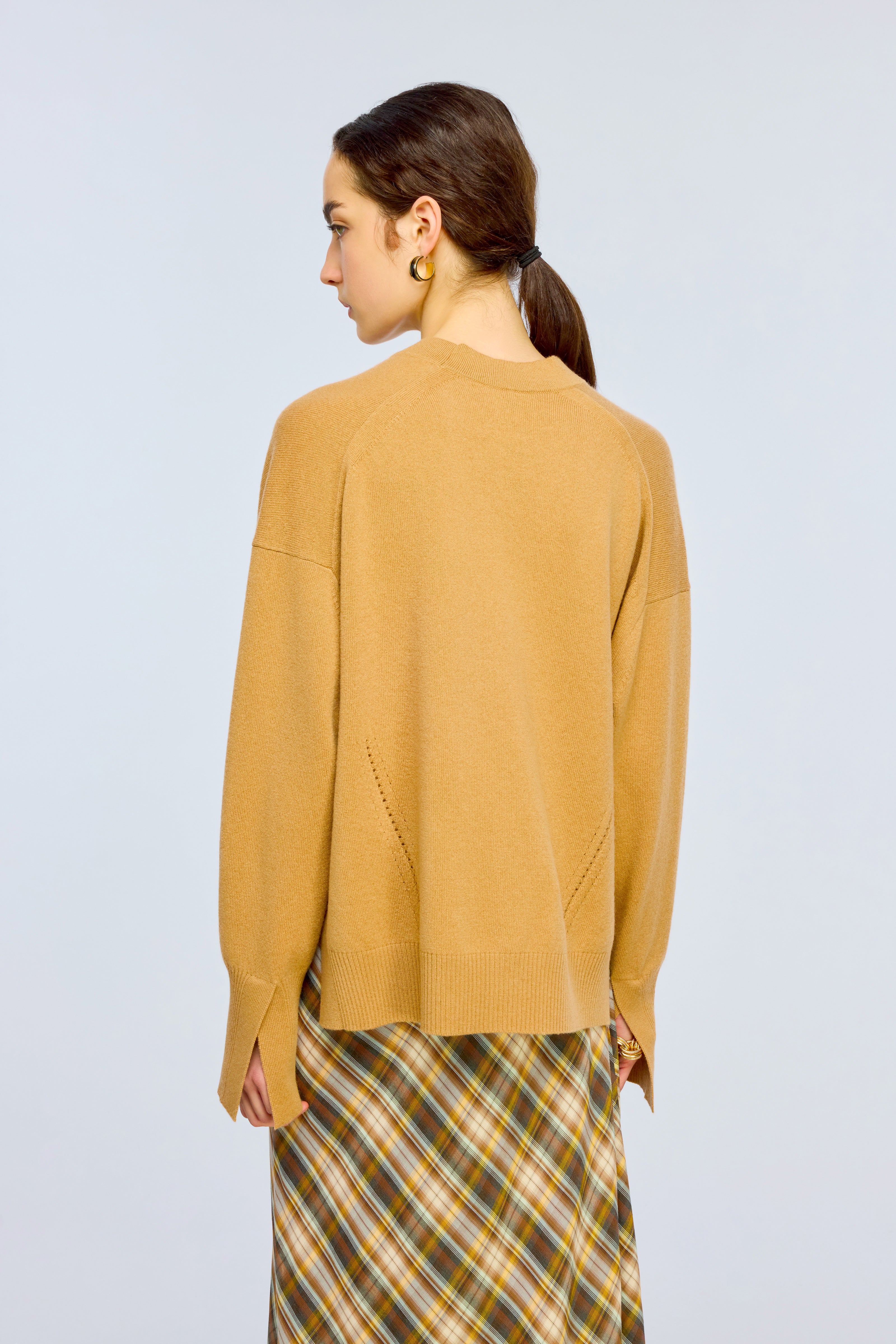 Semicouture Esther Y6WD06 cardigan lana cashmere cammello