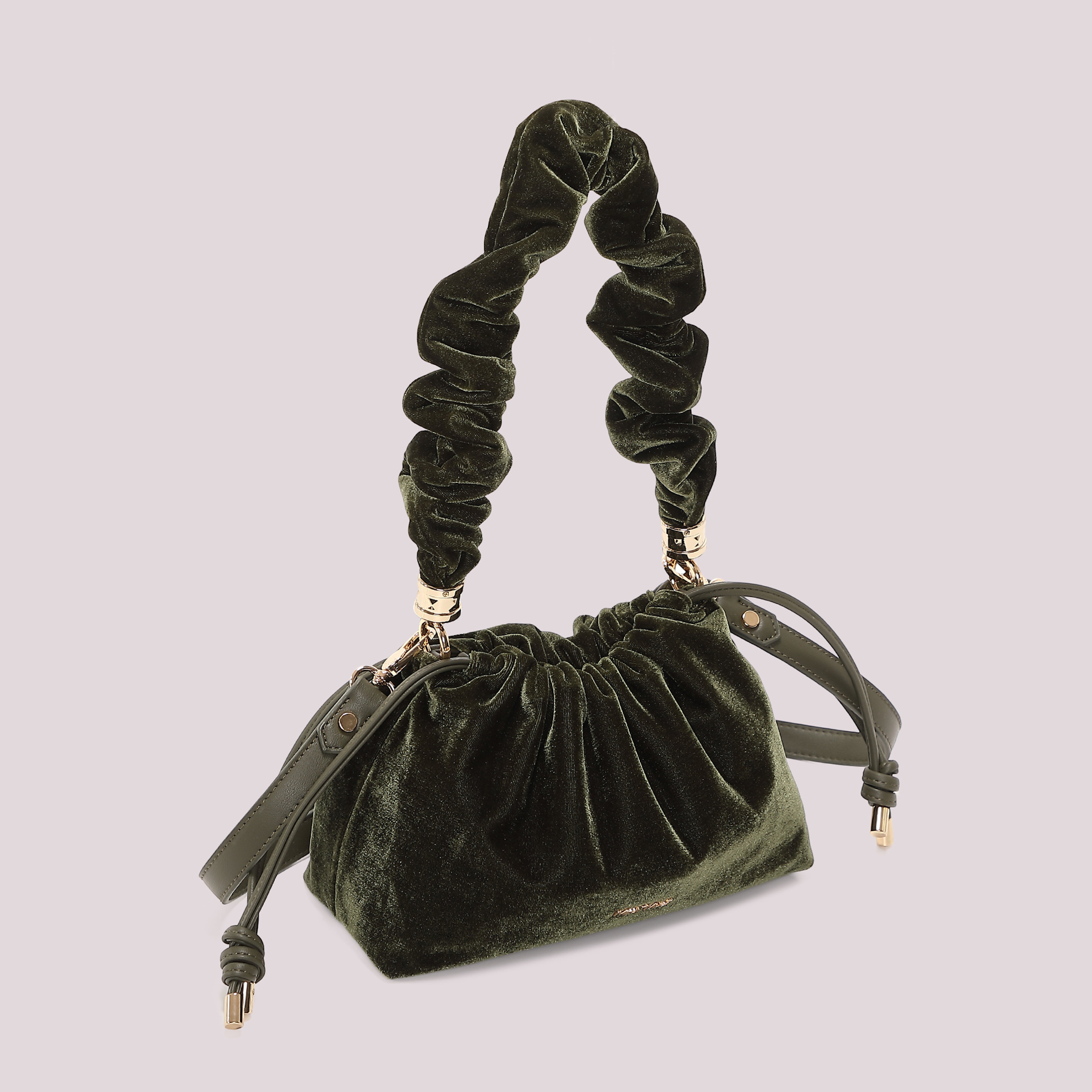 Mimi Mua Borsa a Spalla in Velluto Nera