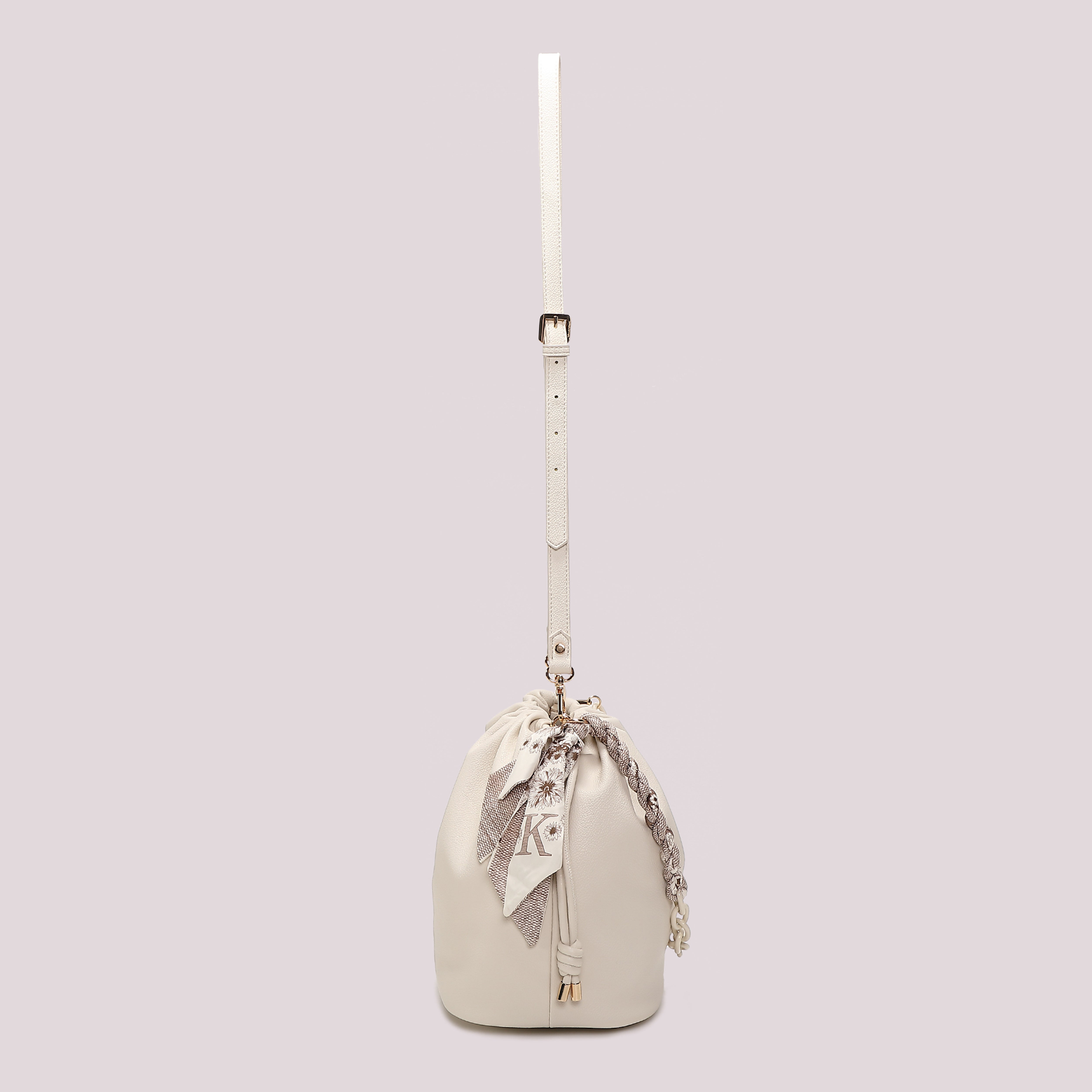 Mimi Mua Borsa a Spalla con Foulard Panna