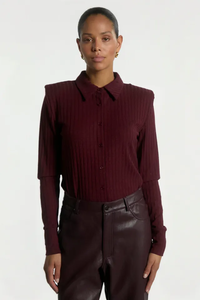 Aaiko Vigo top bordeaux coste collo classico