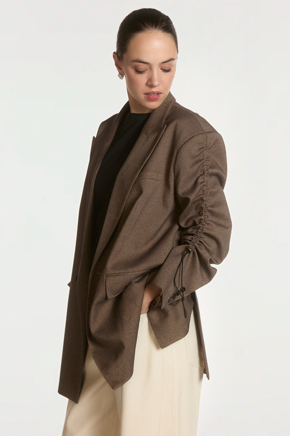 Aaiko Kendal blazer tweed marrone doppiopetto