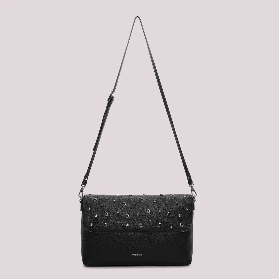 Mimi Mua Borsa a Busta con Borchie Nero Ecopelle