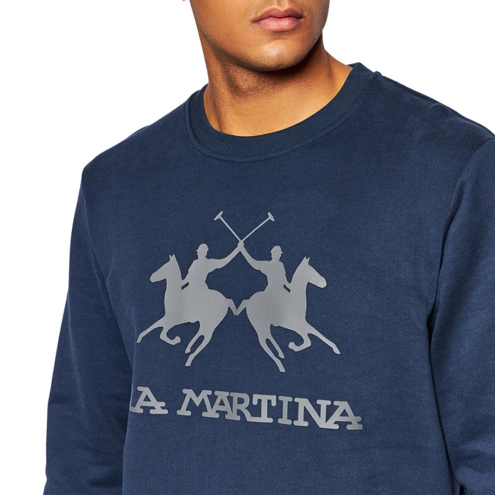 La Martina CCMF01 FP109 Felpa Uomo 4XL Cotone Blu