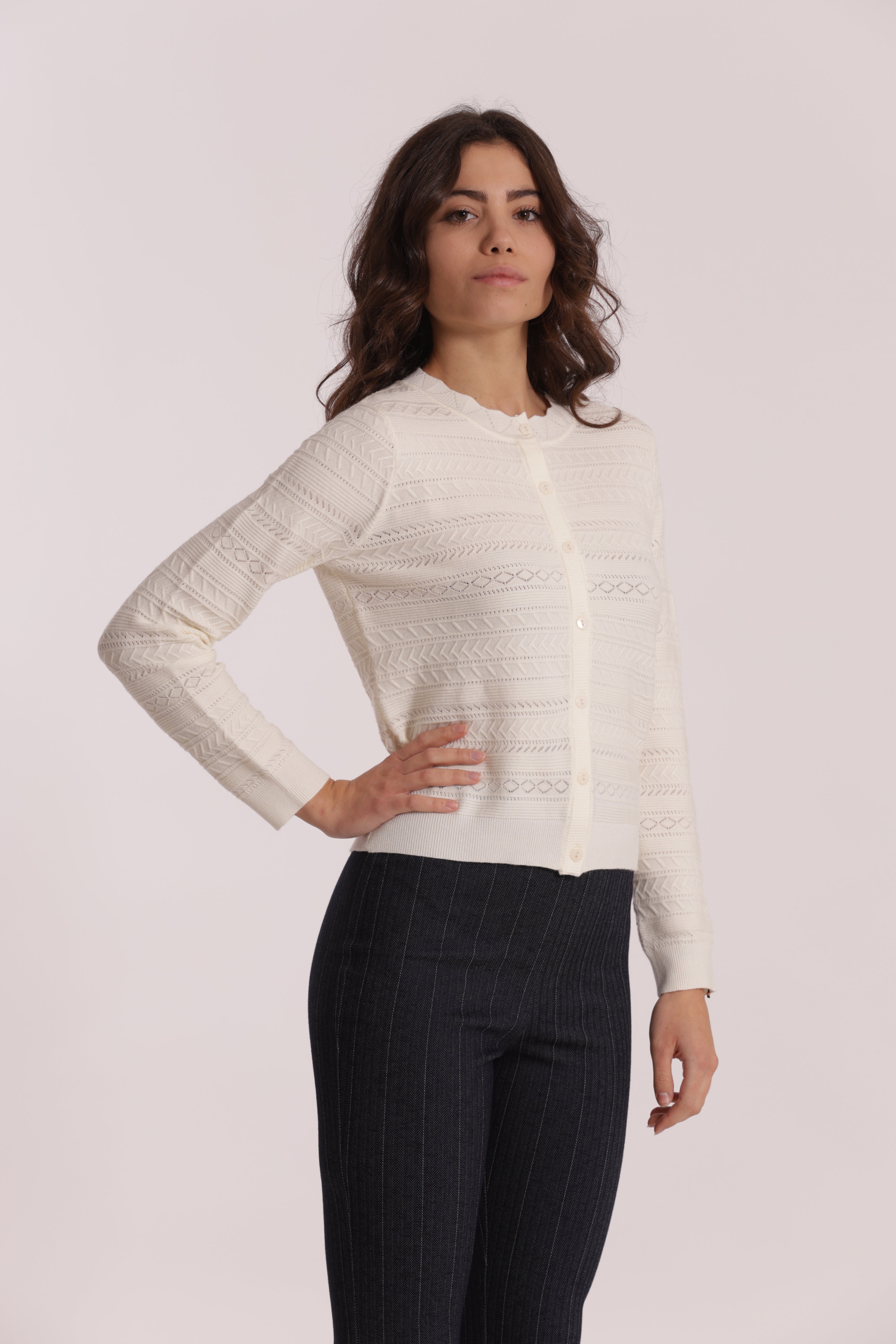 Mimi Mua Maglia Cardigan Traforato cardigan nero