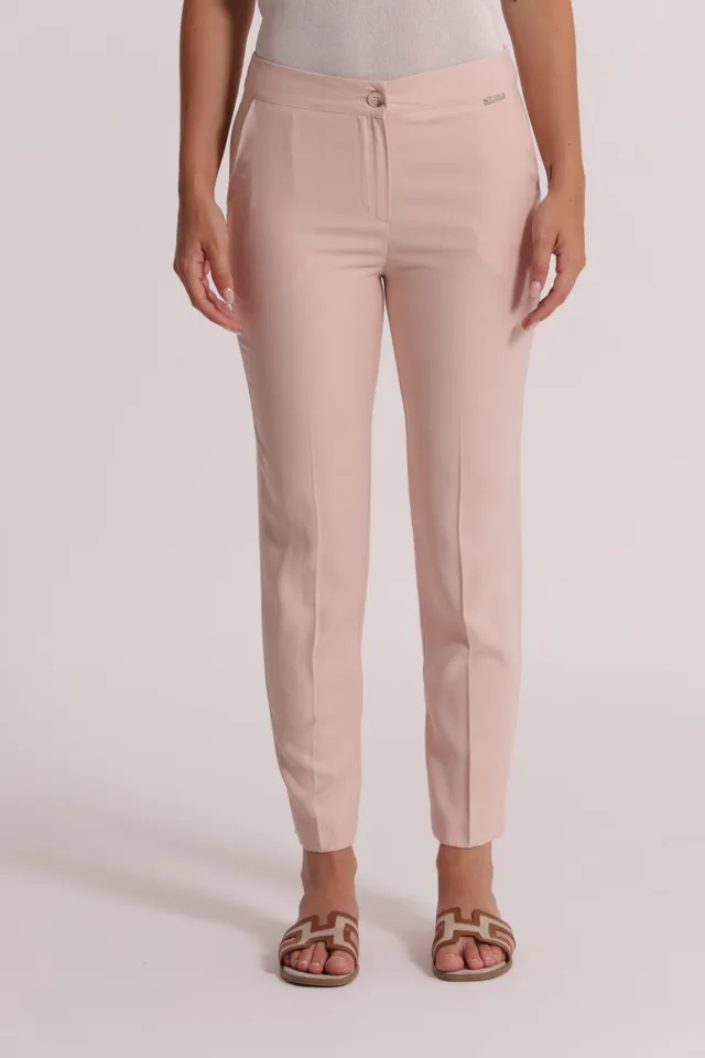 Mimi Mua Pantalone Sigaretta Elastico Dietro Panna