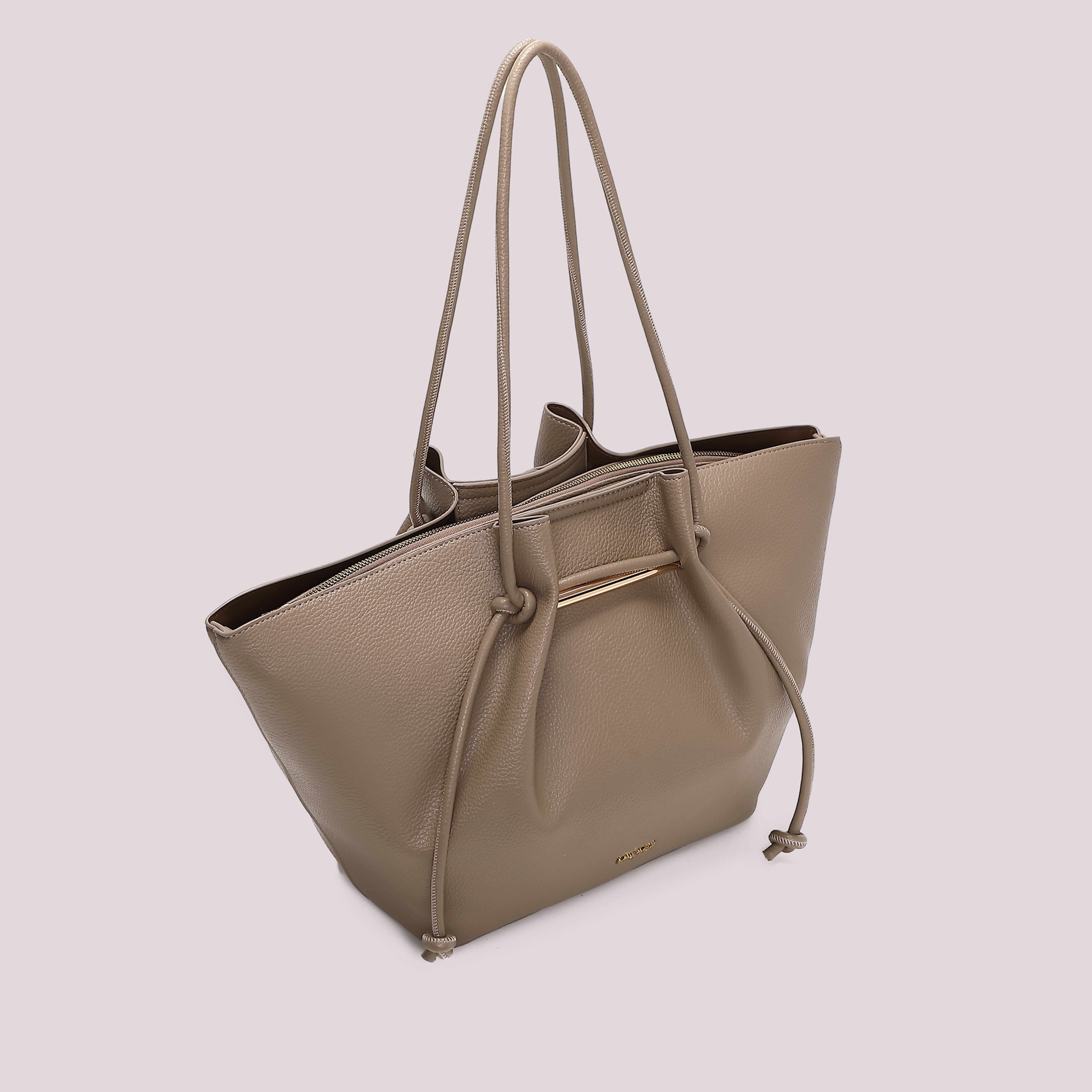 Mimi Mua Borsa Spalla Grande Lacci Lunghi Nero