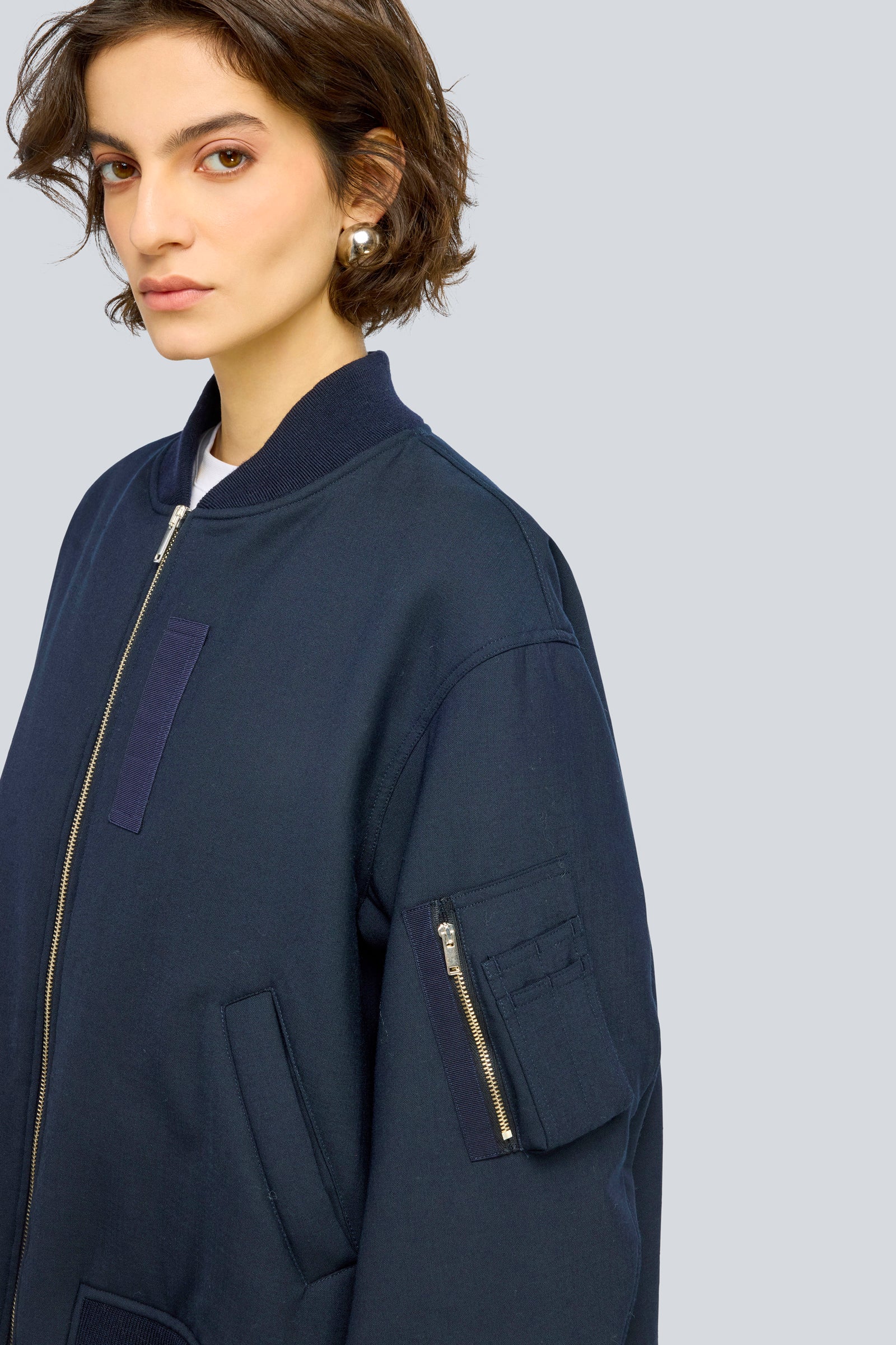 Semicouture Ariella bomber blue fresco lana