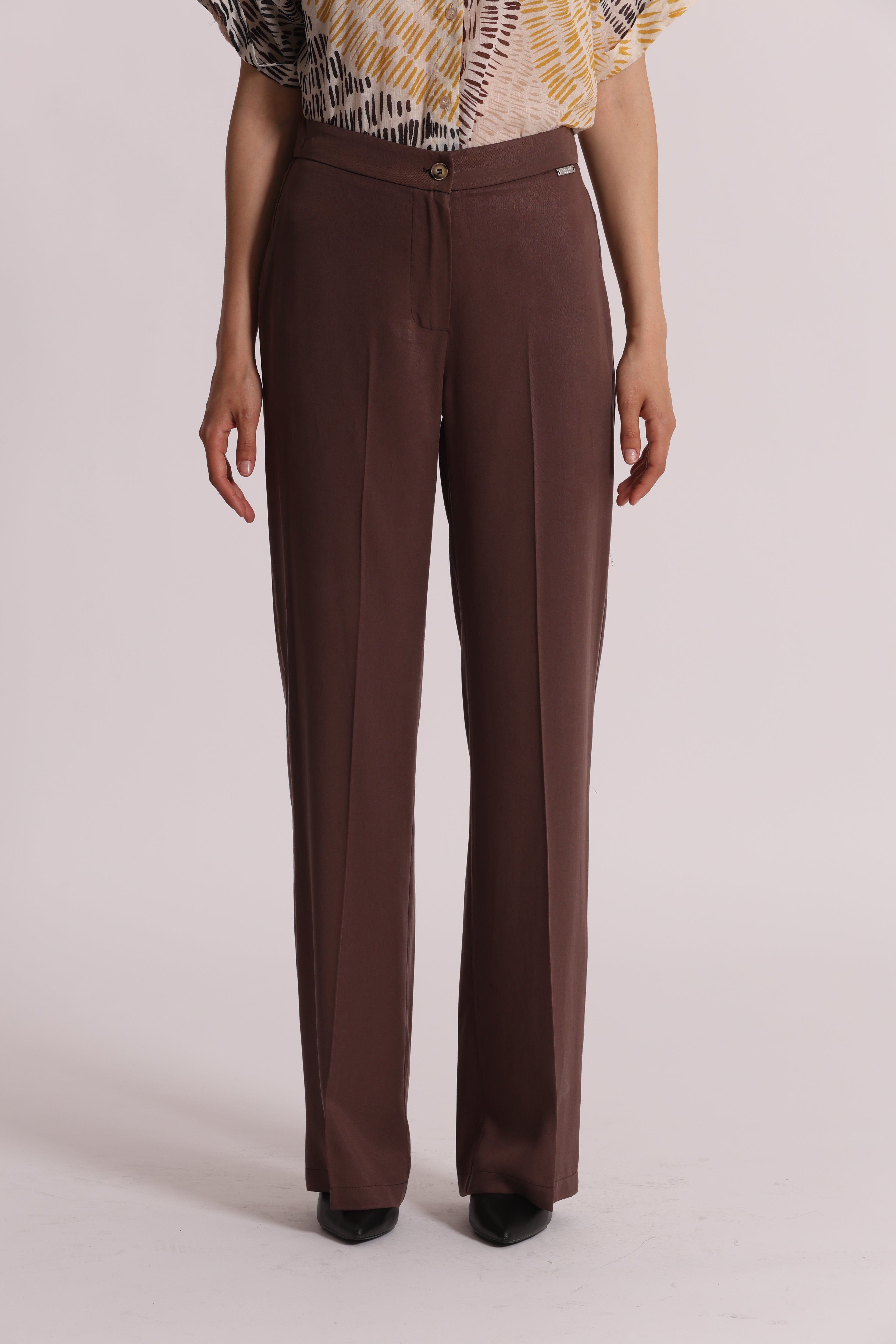 Mimi Mua pantalone dritto lyocell elastico