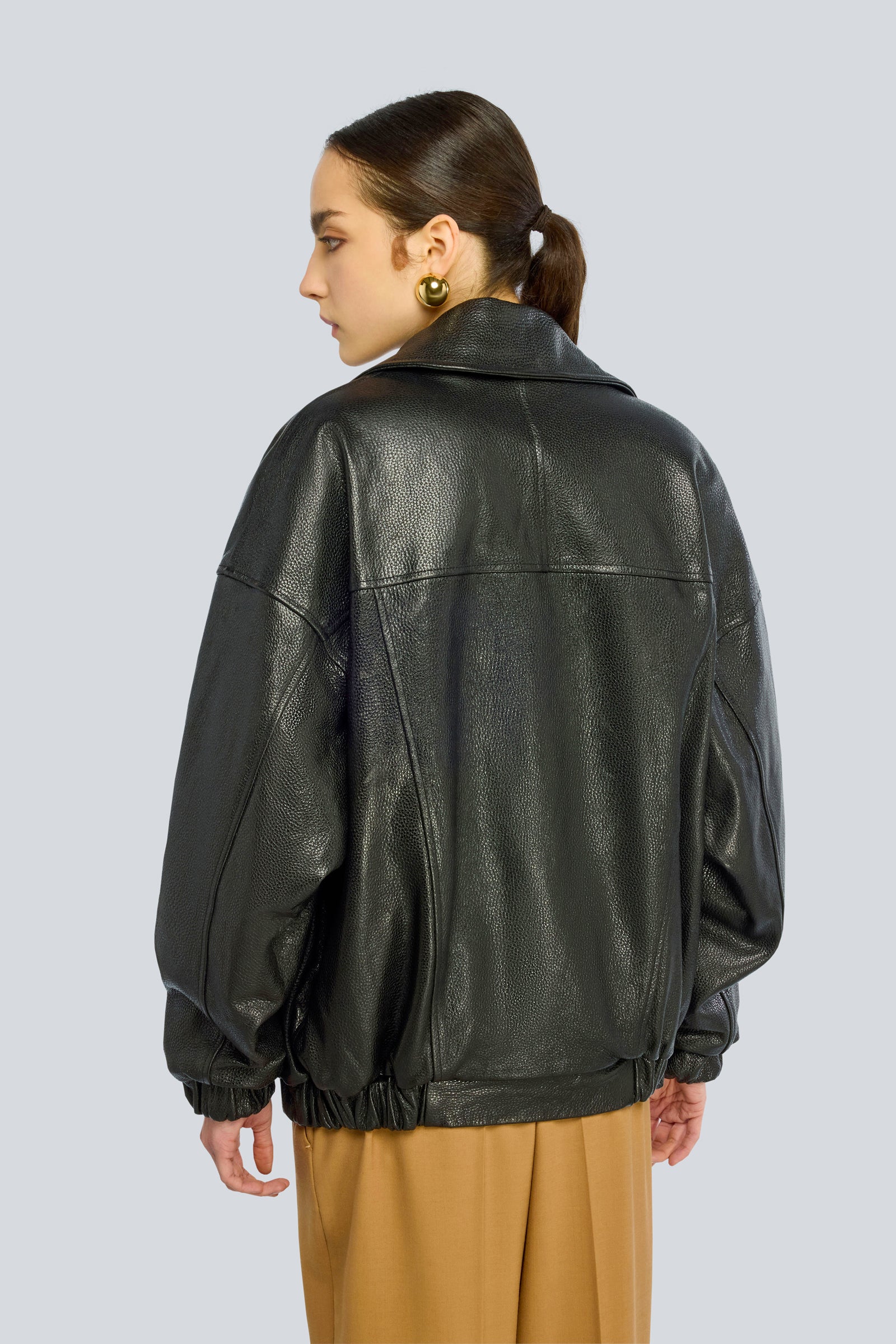 Semicouture Elle Giacca Chiodo Vera Pelle Nero