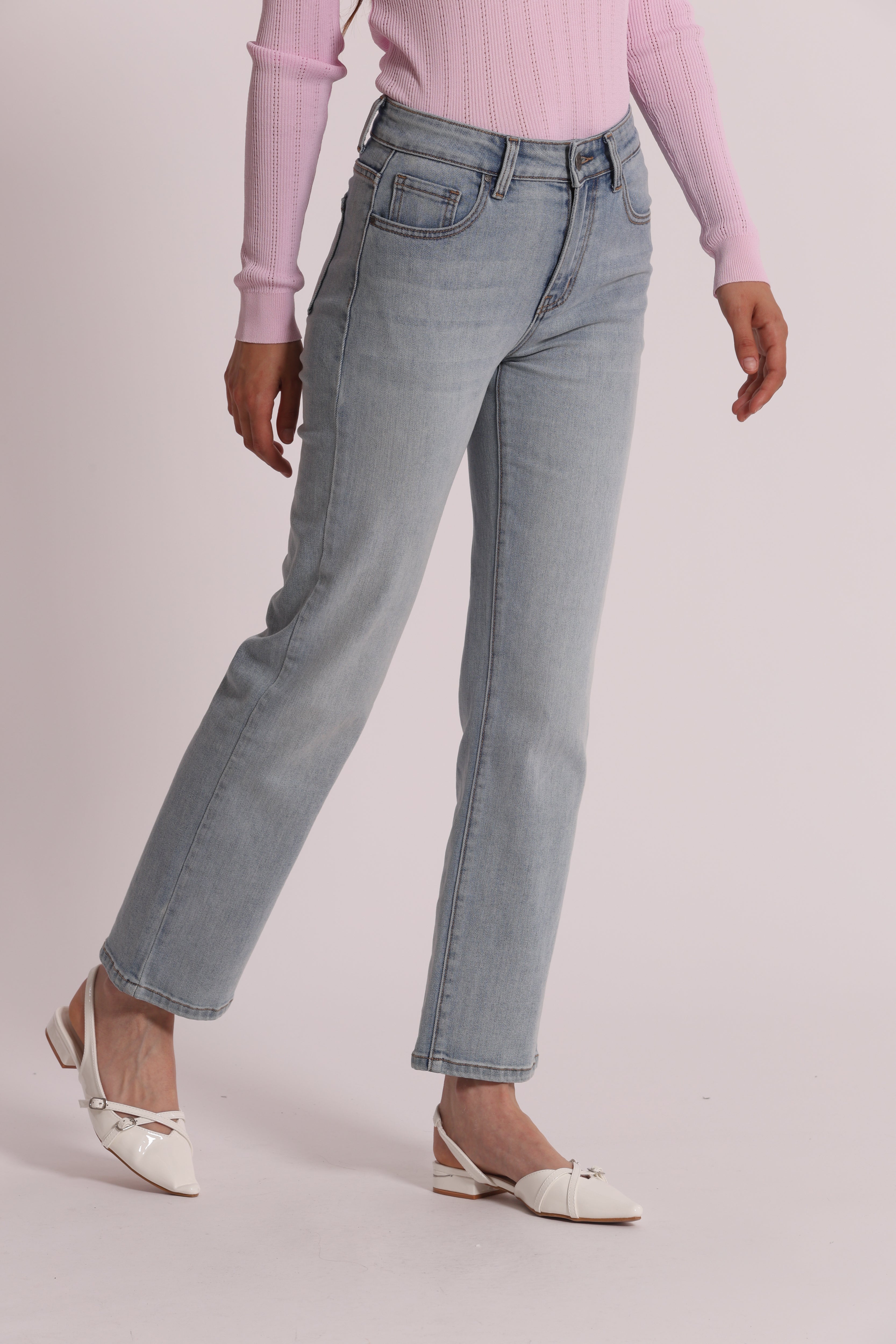 Mimi Mua Jeans Sigaretta denim blu chiaro