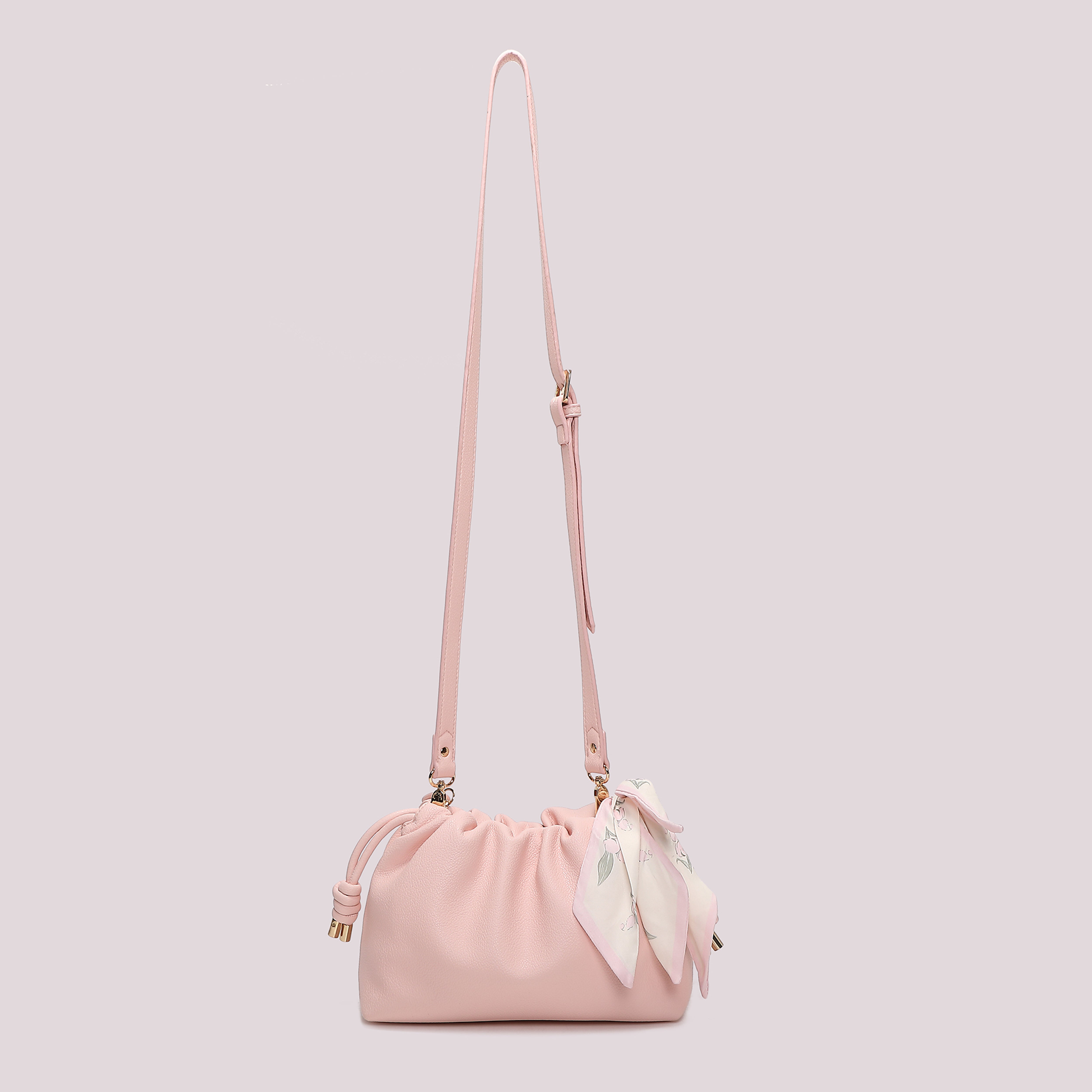 Mimi Mua Tracolla con Foulard borsa a tracolla ecopelle panna