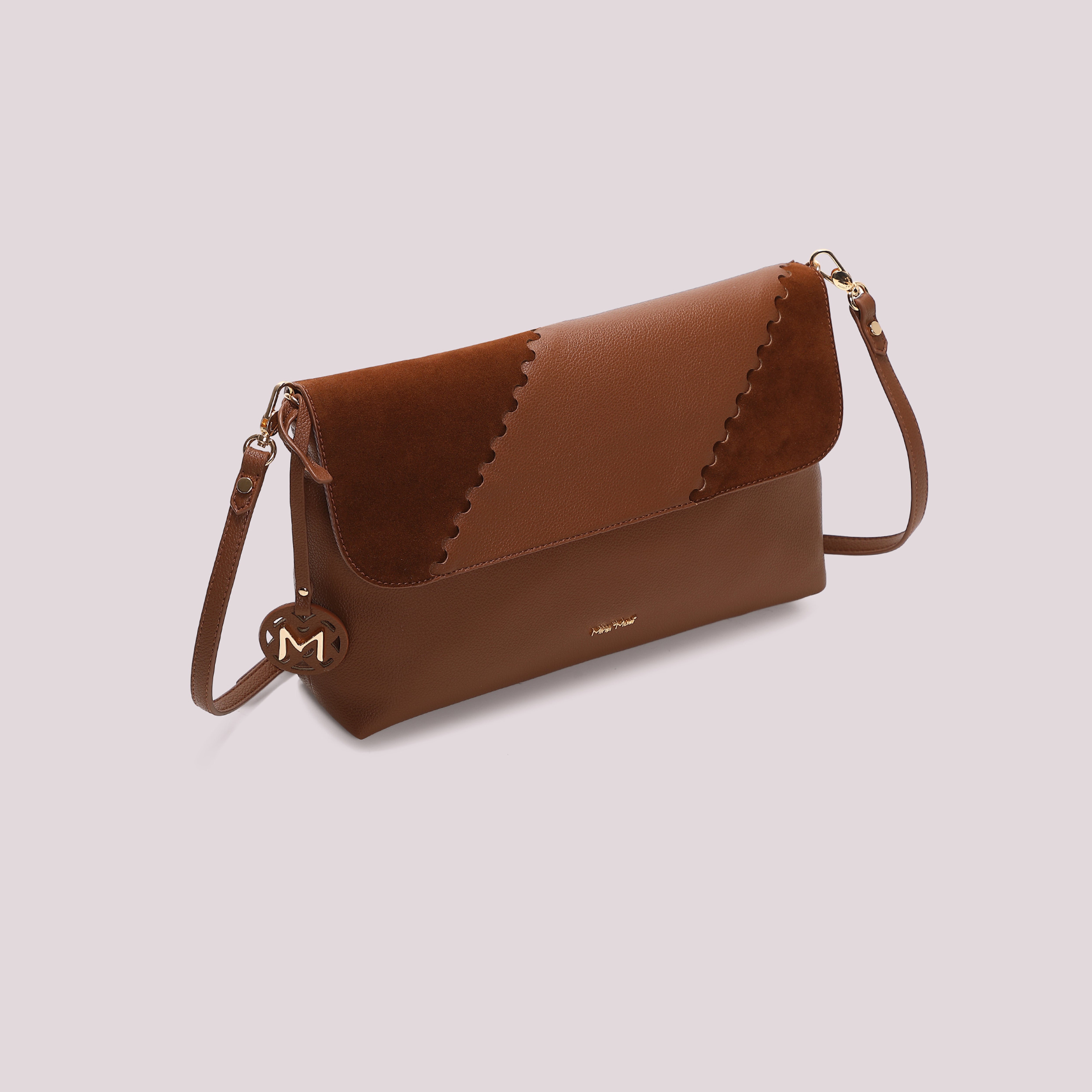Mimi Mua Borsa a Busta Patch Camoscio Nero