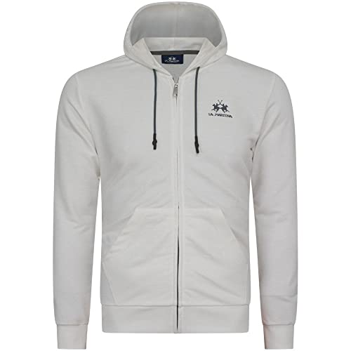 La Martina Felpa Bianca XL Cappuccio Zip Cotone