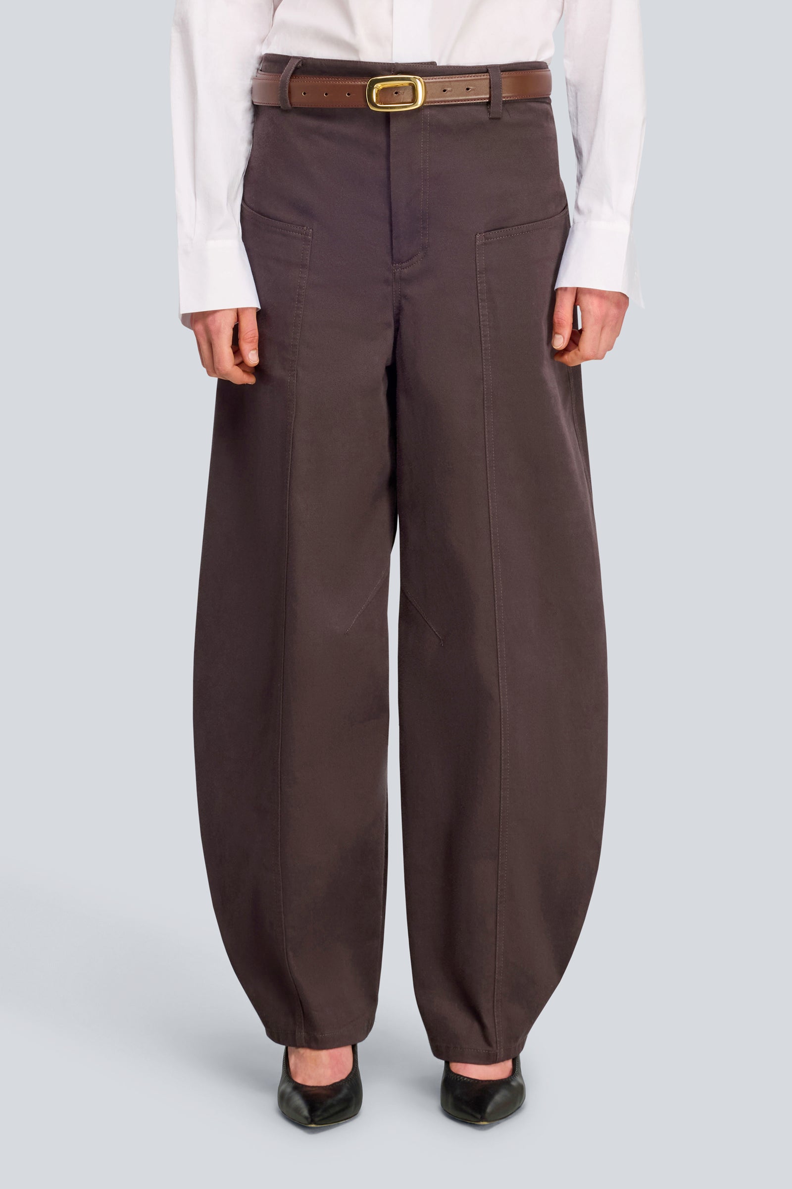 Semicouture Giselle Y6WO22 pantalone moka gabardina