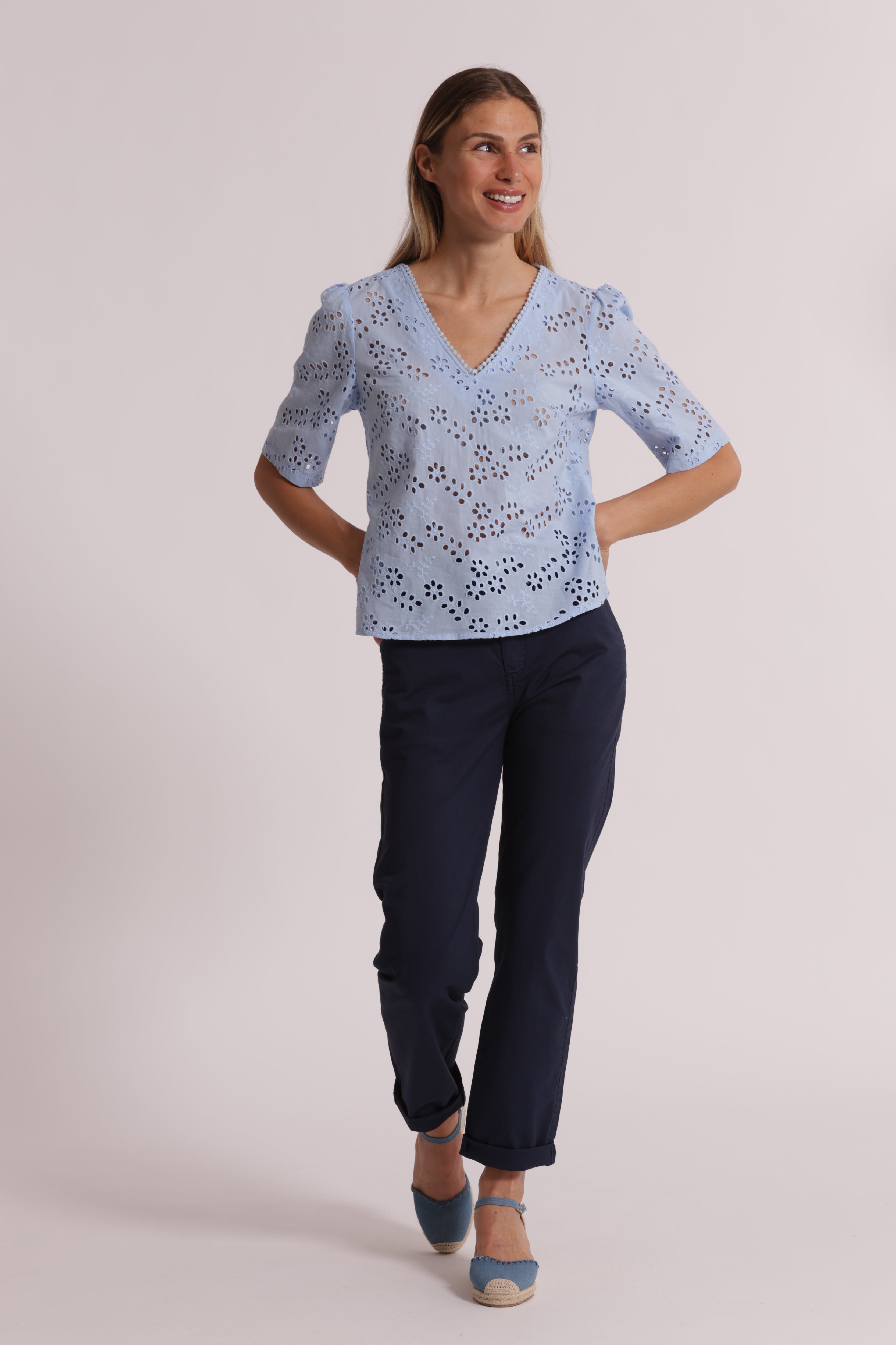 Mimi Mua Chinos pantalone burro cotone