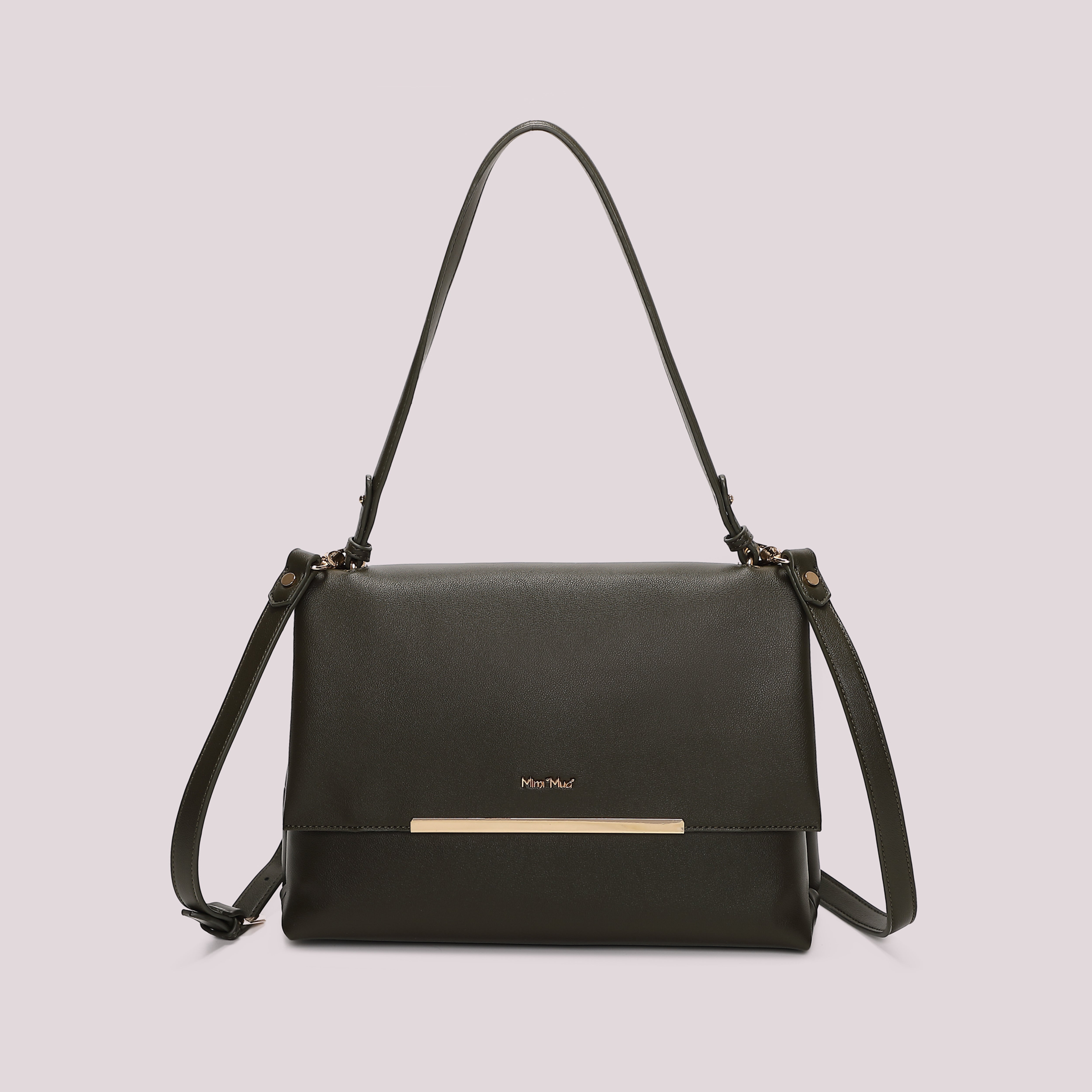 Mimi Mua Borsa a Spalla Dettaglio Dorato Nero