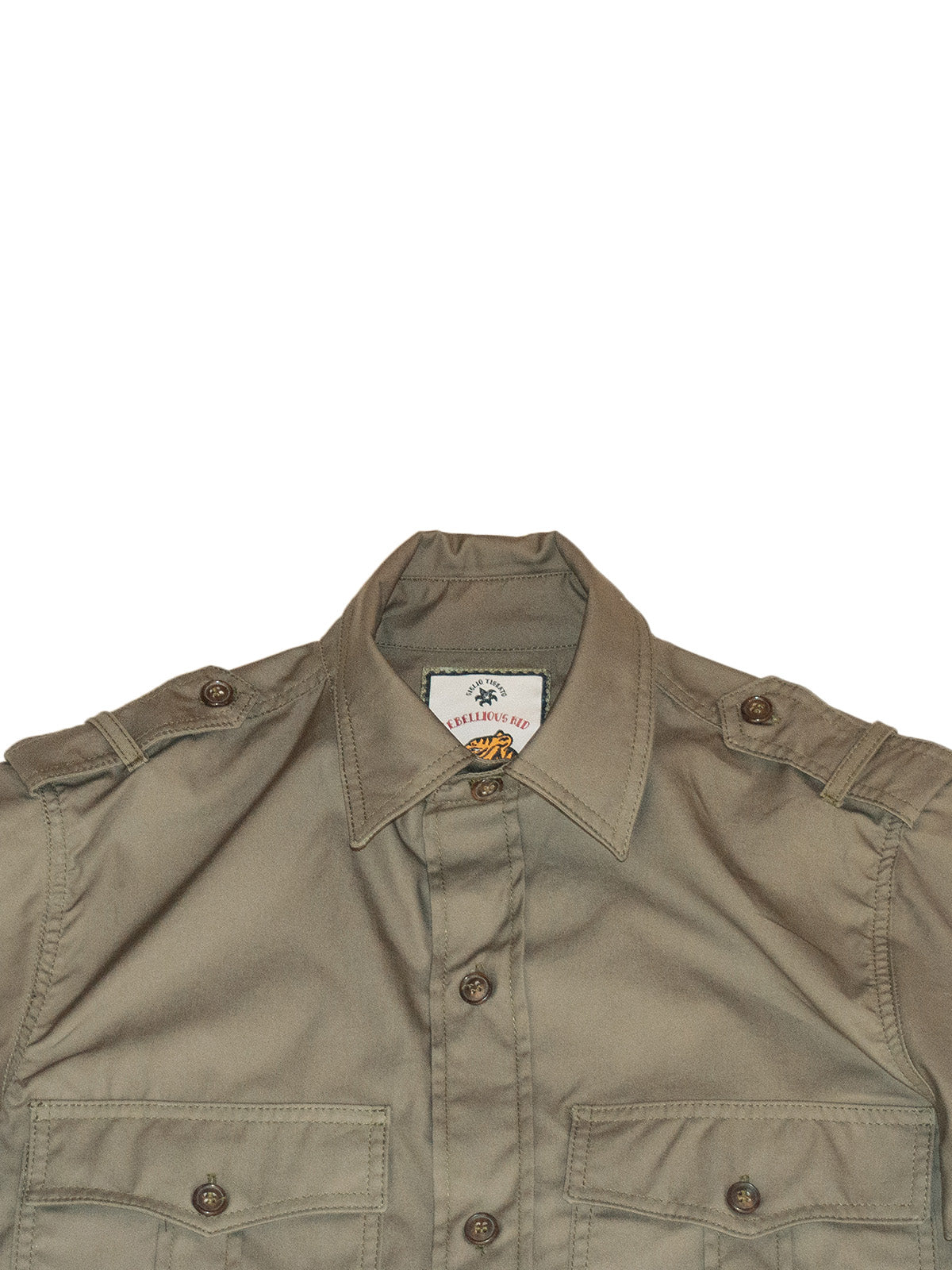 Giglio Tigrato Pioniere camicia safari verde cotone