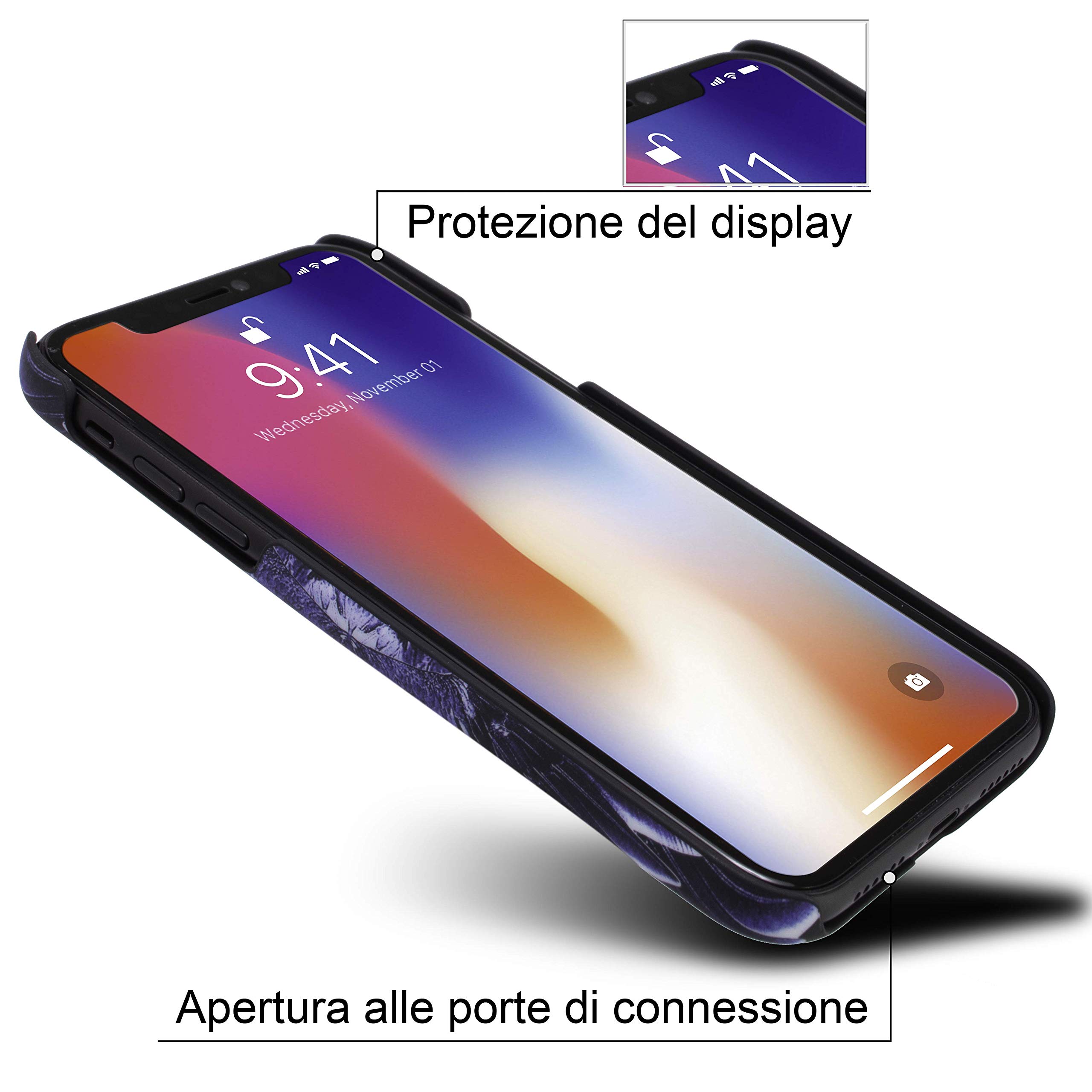 Marcelo Burlon County of Milan cover iPhone XR + vetro rigida antiurto