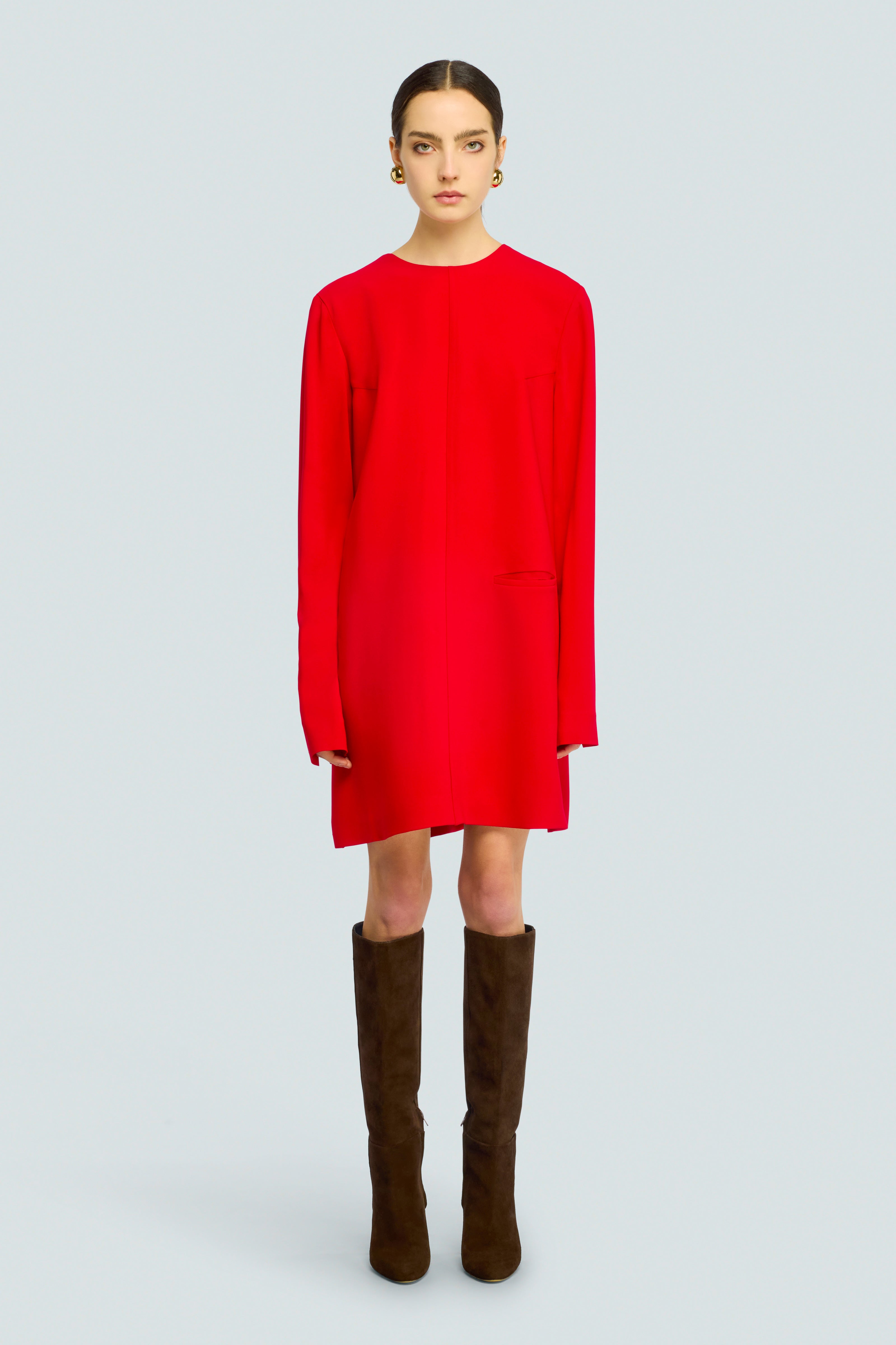 Semicouture Celeste abito cadì rosso lacca