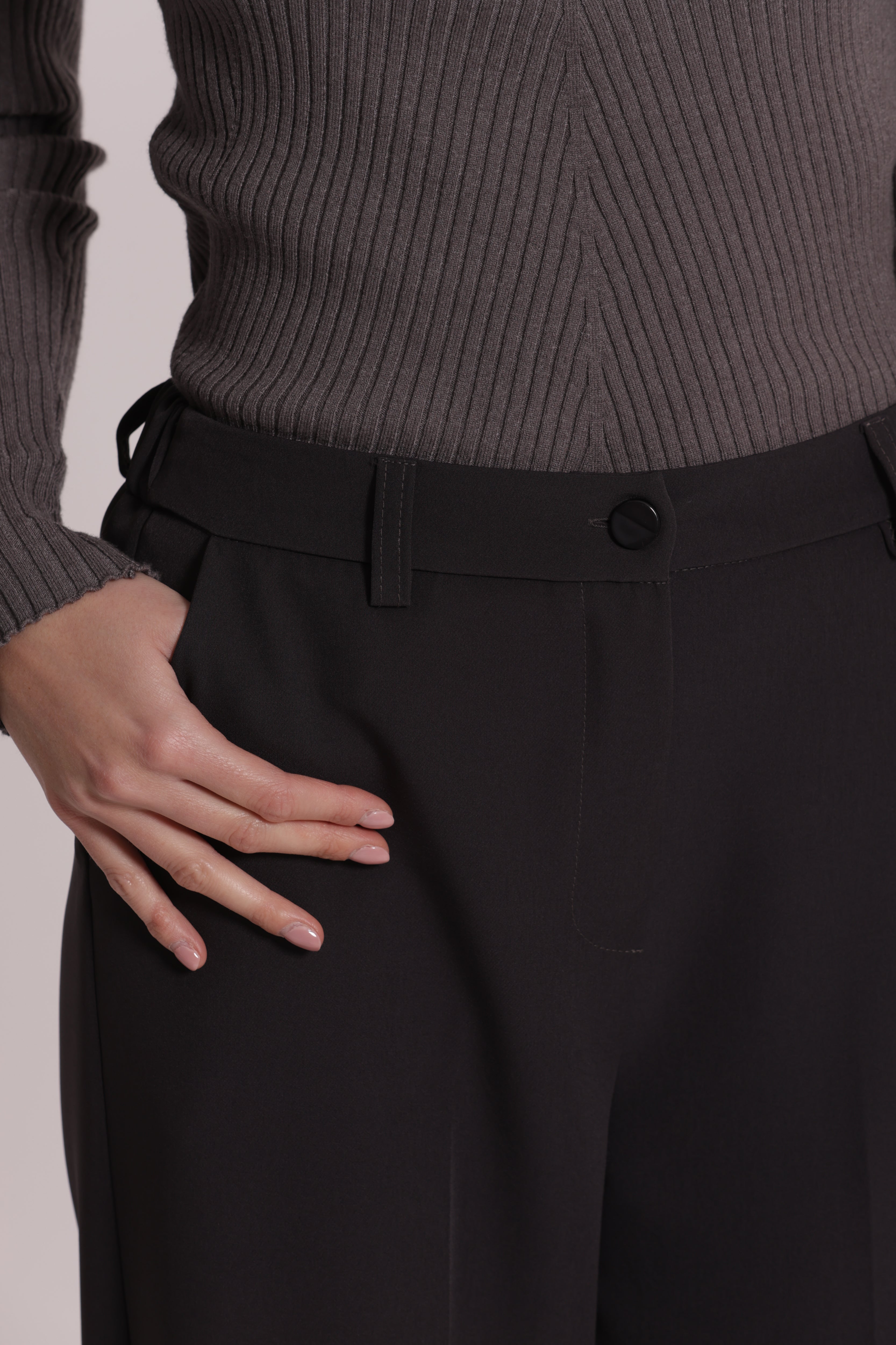 Mimi Mua Palazzo elastico pantalone palazzo tessuto tecnico