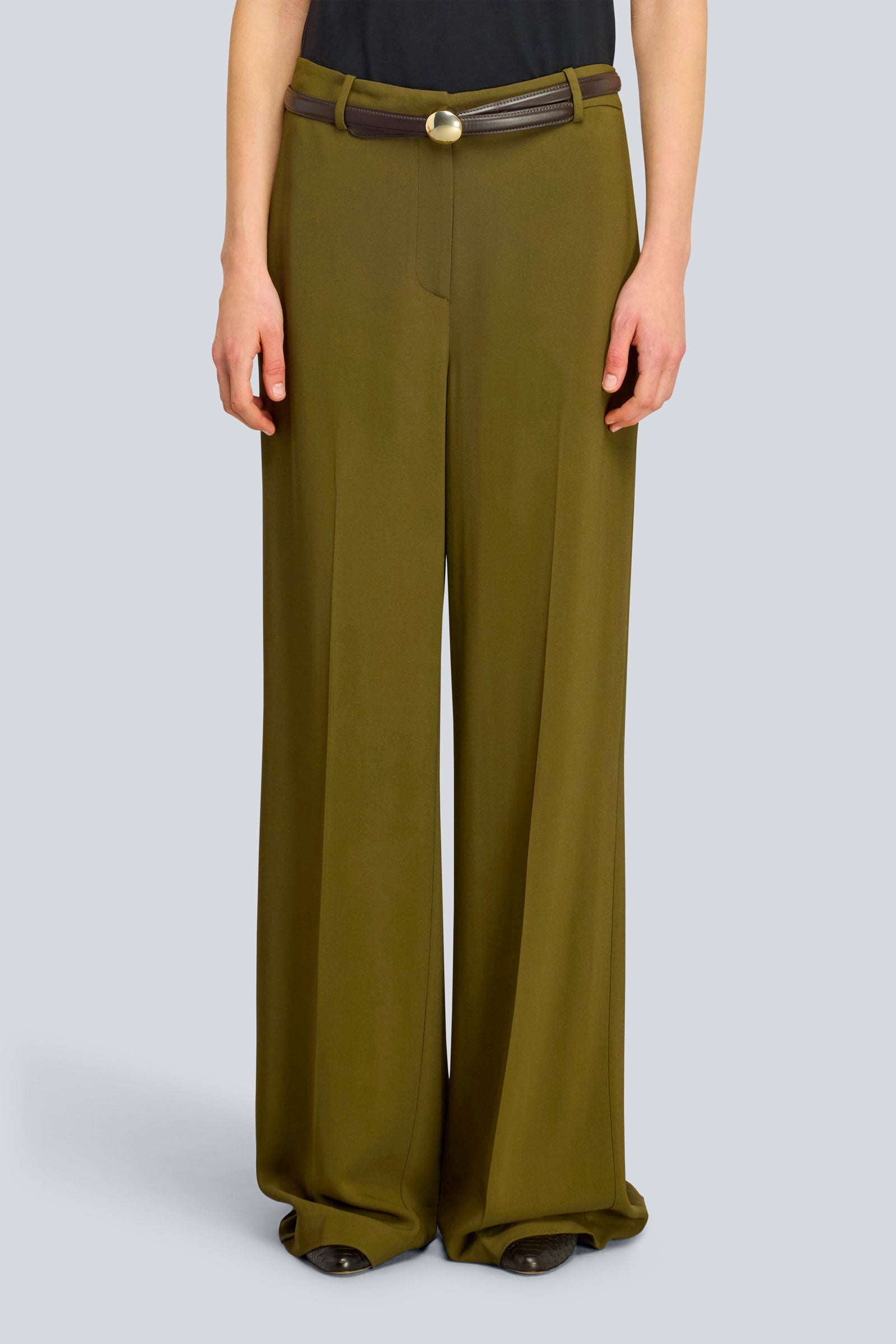 Semicouture Tania pantalone verde militare cadì