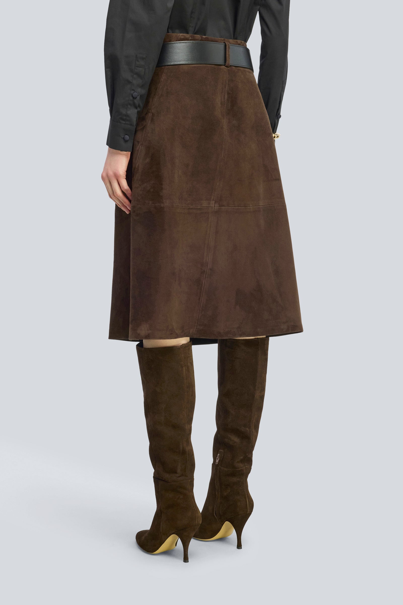 Semicouture Rosanne gonna camoscio moka